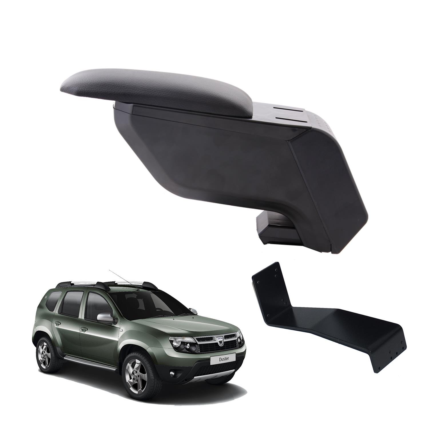 Dacia Duster 2012 Delmesiz Çelik Ayaklı Siyah Kolçak Kol Dayama