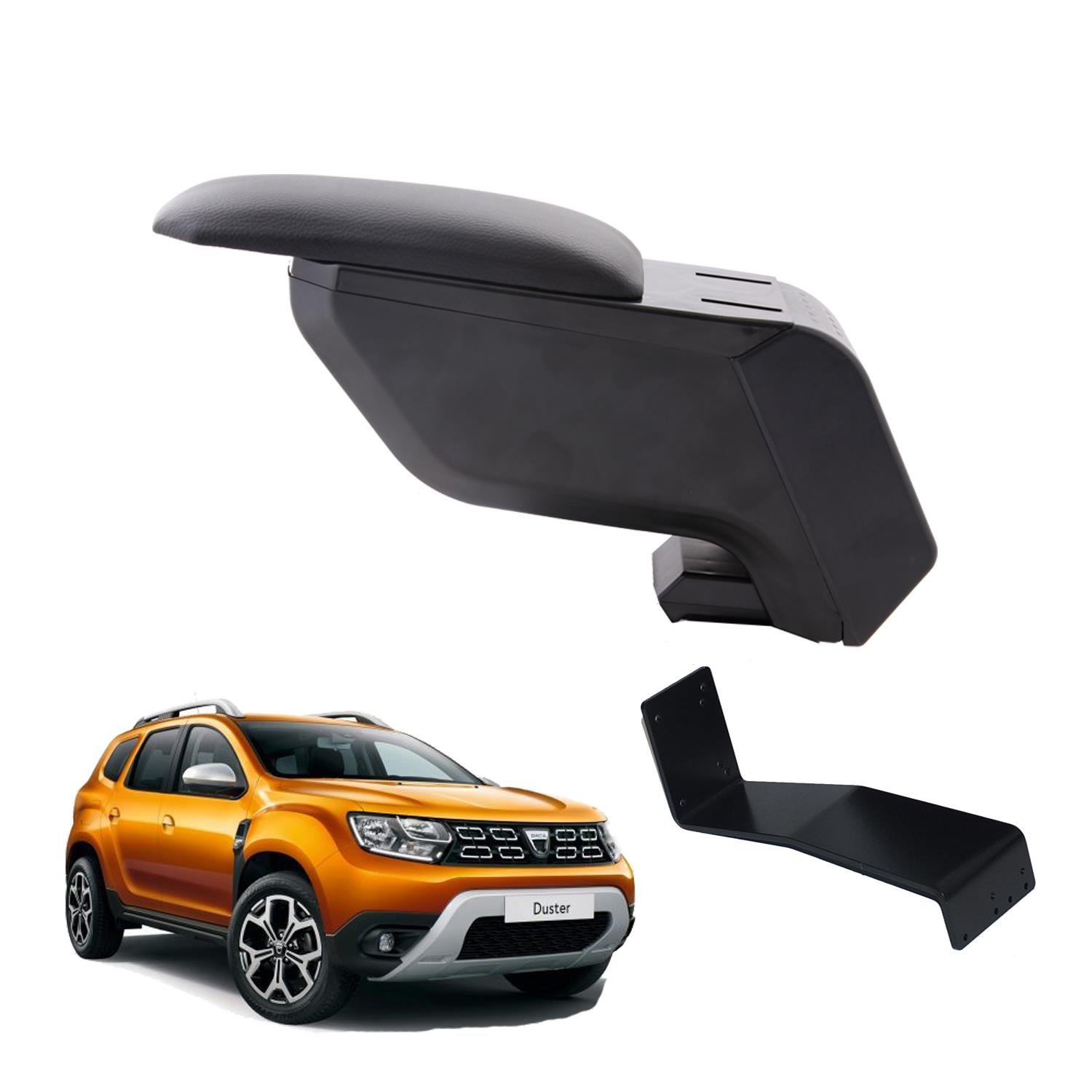 Dacia Duster 2020 Delmesiz Çelik Ayaklı Siyah Kolçak Kol Dayama