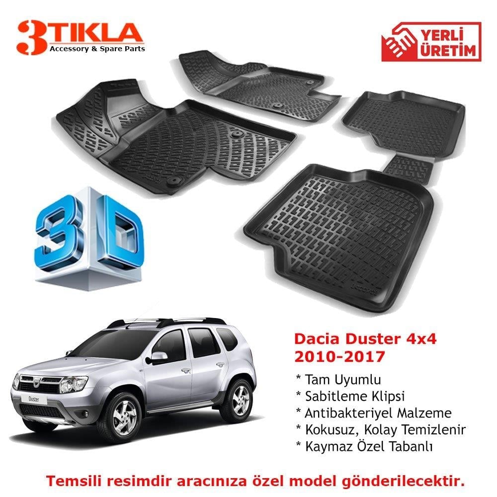 Dacia Duster 4x4 2010-2017 Premium 3D Havuzlu Paspas Seti