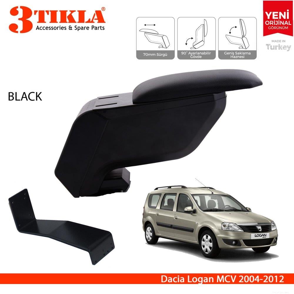 Dacia Logan MCV 2004-2012 Delmesiz Çelik Ayaklı Siyah Kolçak Kol Dayama