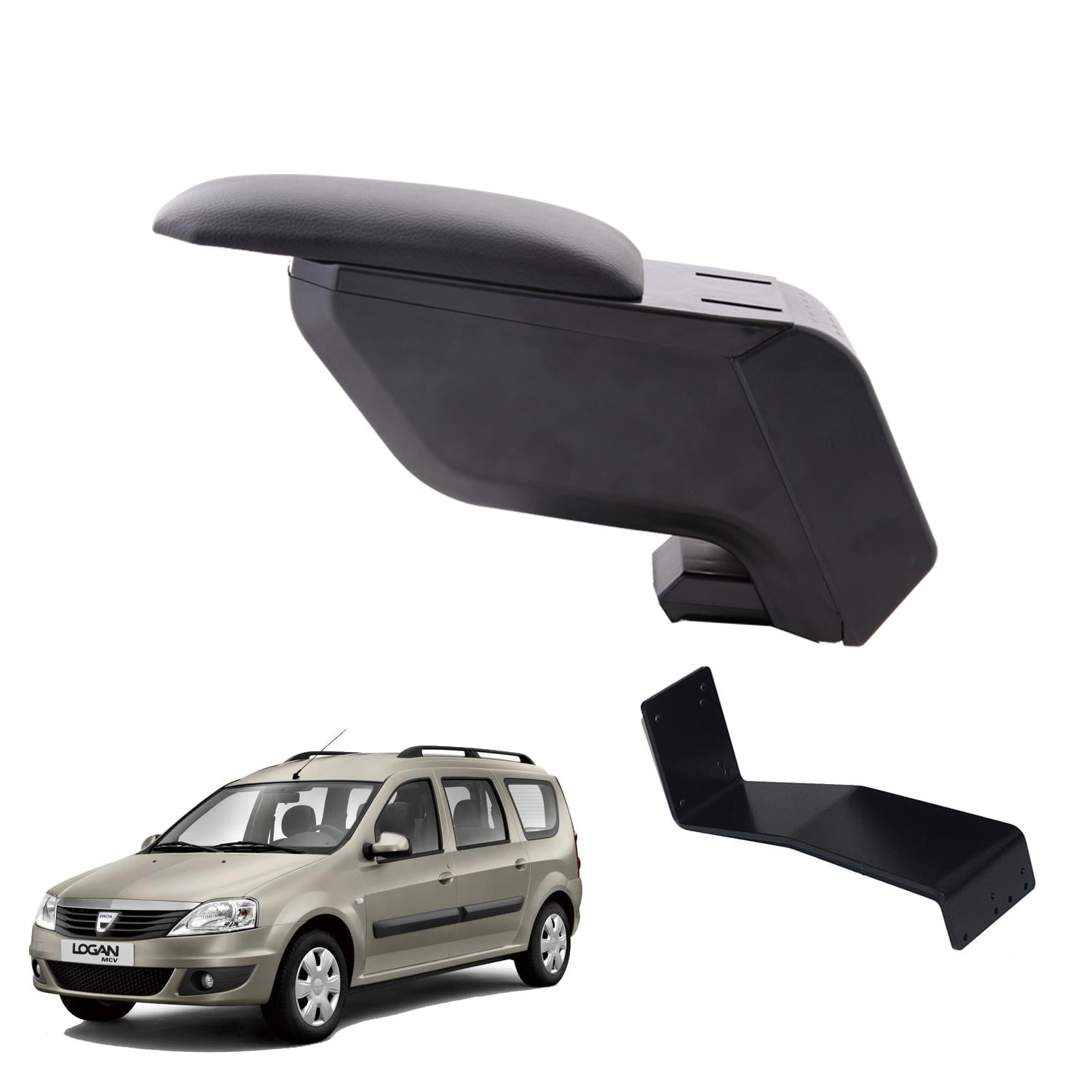 Dacia Logan MCV 2008 Delmesiz Çelik Ayaklı Siyah Kolçak Kol Dayama