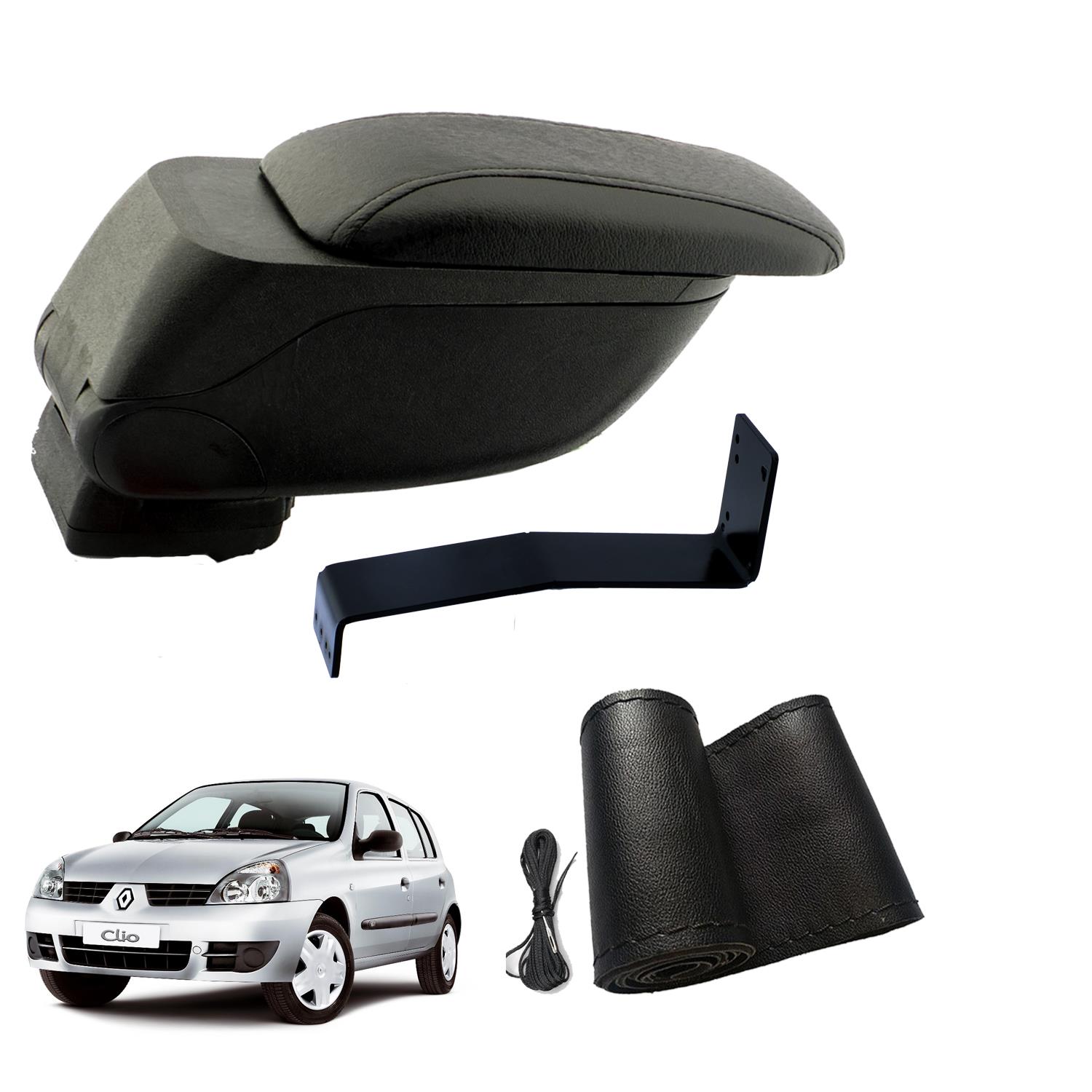 Eko Set Renault Clio II 2004 Geniş Hacimli  Delmesiz Çelik Ayaklı  Kolçak ve Direksiyon Kılıfı