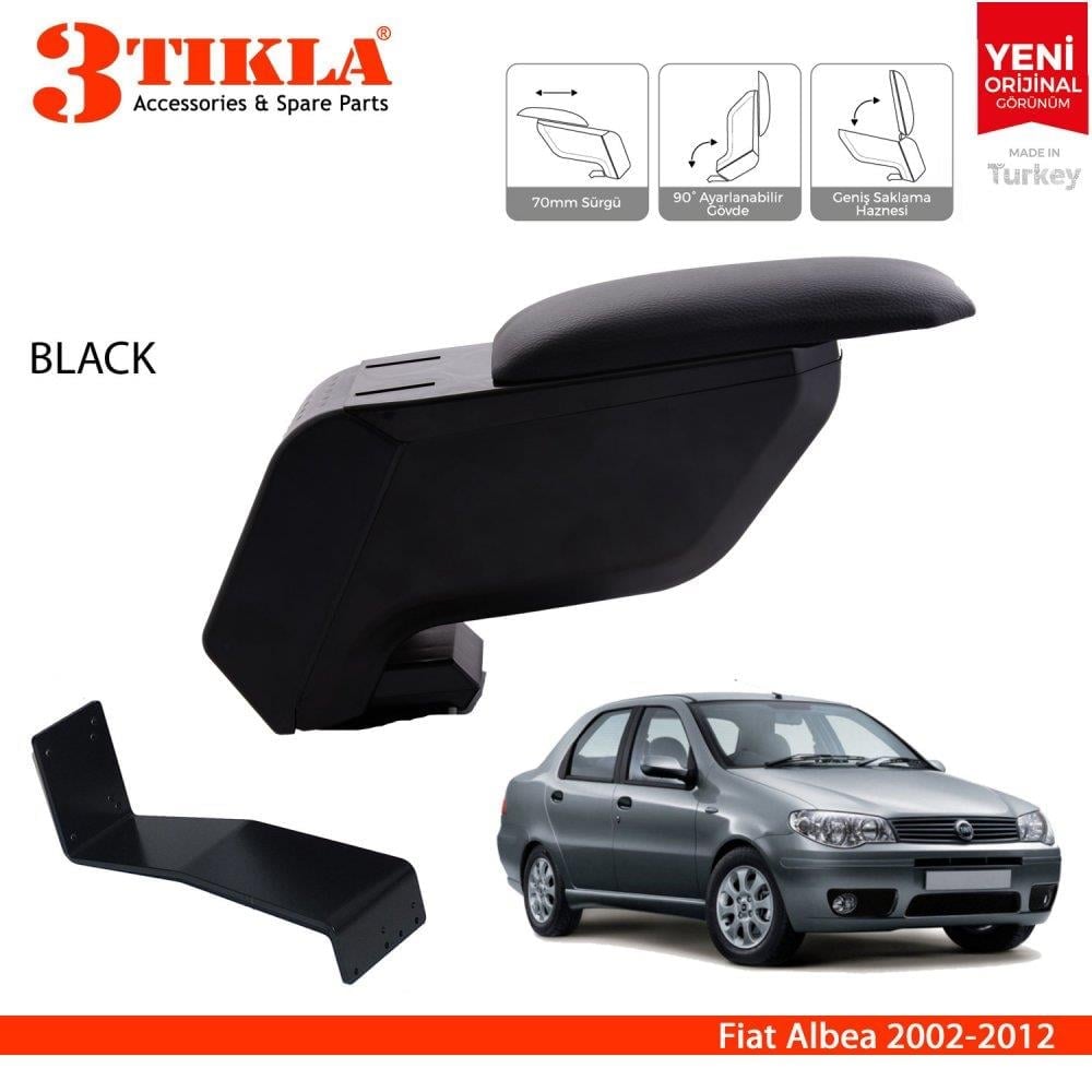 Fiat Albea 2002-2012 Delmesiz Çelik Ayaklı Siyah Kolçak Kol Dayama