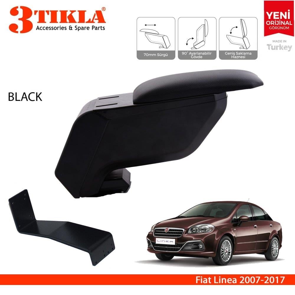 Fiat Linea 2007-2017 Delmesiz Çelik Ayaklı Siyah Kolçak Kol Dayama