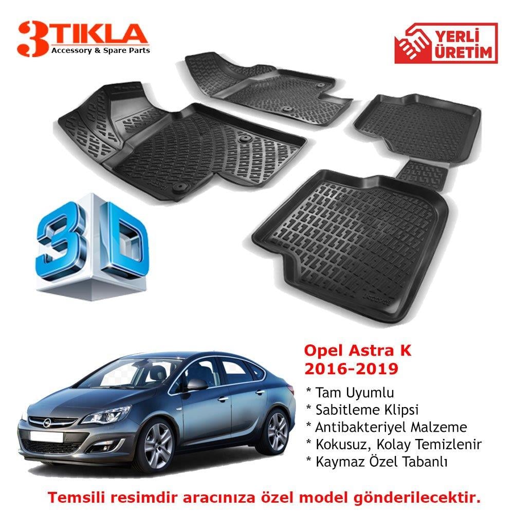 Opel Astra K 2016-2019 Premium 3D Havuzlu Paspas Seti