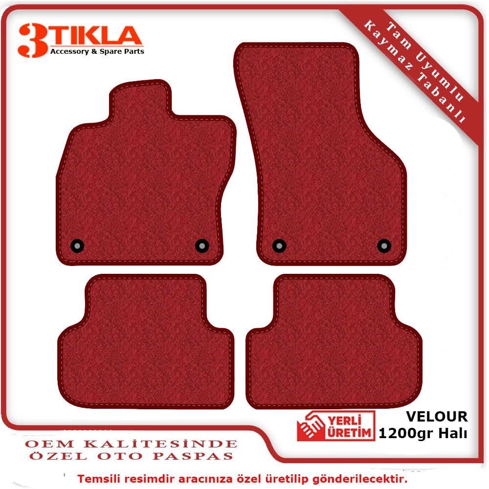 Opel Corsa C 5 Kapı 2000-2004 Halı Paspas Seti Kırmızı-