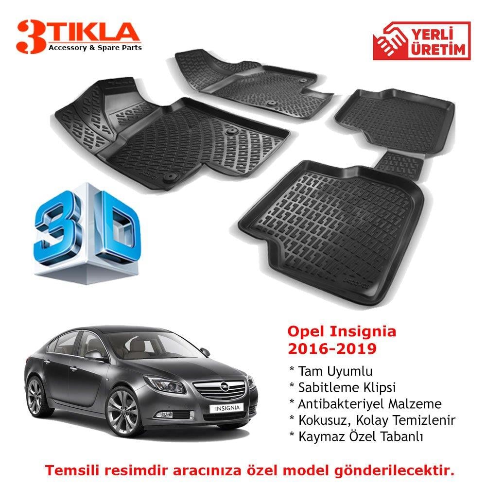 Opel Insignia 2016-2019 Premium 3D Havuzlu Paspas Seti