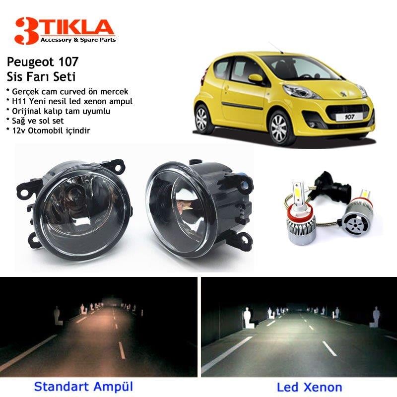 Peugeot 107 2005-2012 Beyaz Led Xenon Sis Farı Seti