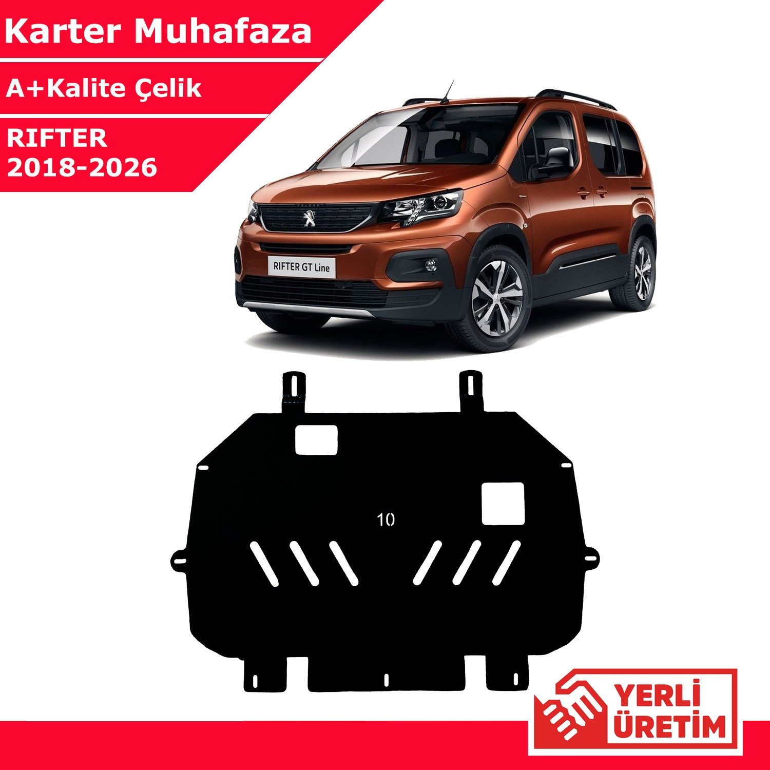 Peugeot Rifter 2018-2026 Çelik Karter Muhafaza Çelik Koruma Sacı A+ Kalite Yerli Üretim