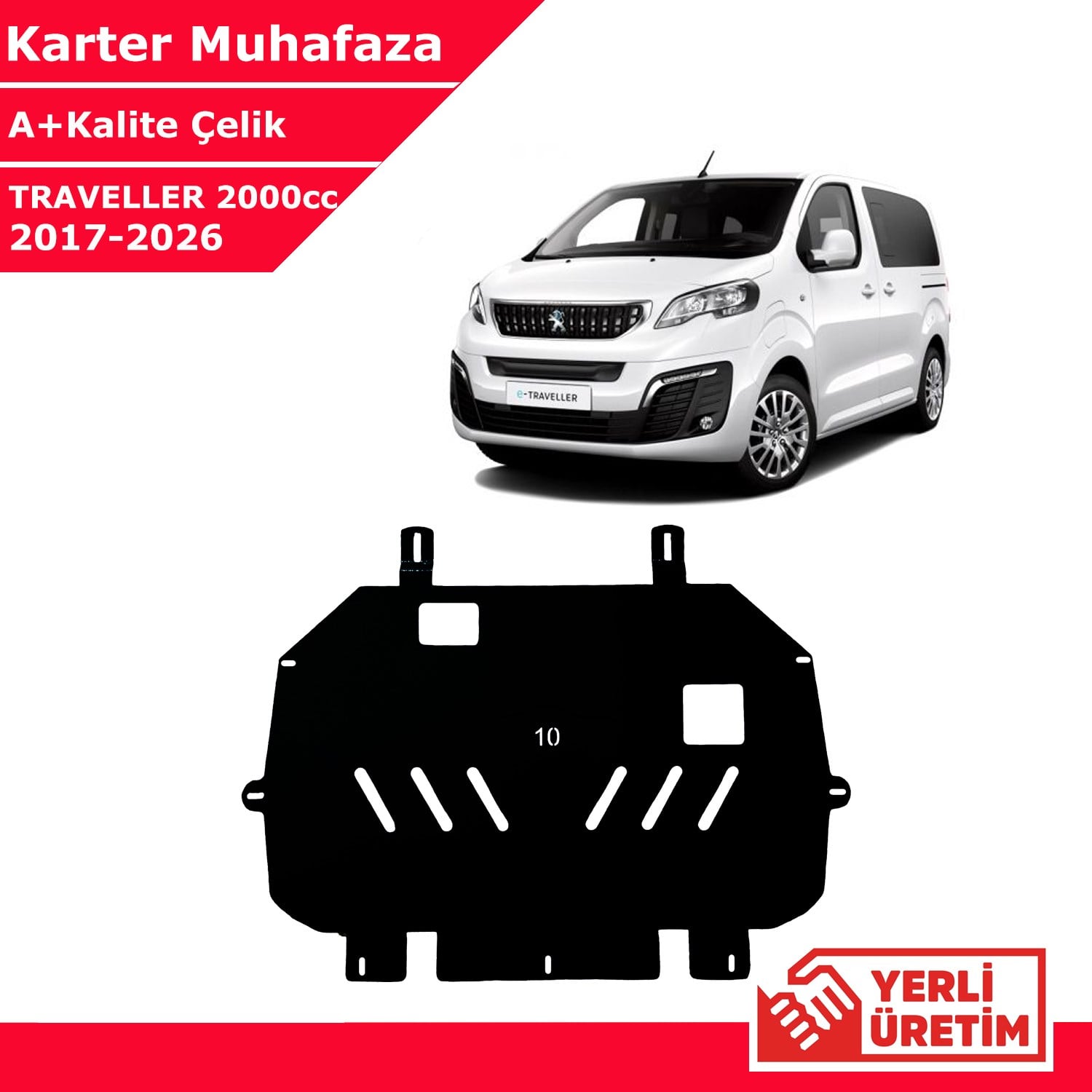 Peugeot Traveller 2000cc 2017-2026 Çelik Karter Muhafaza Çelik Koruma Sacı A+ Kalite Yerli Üretim