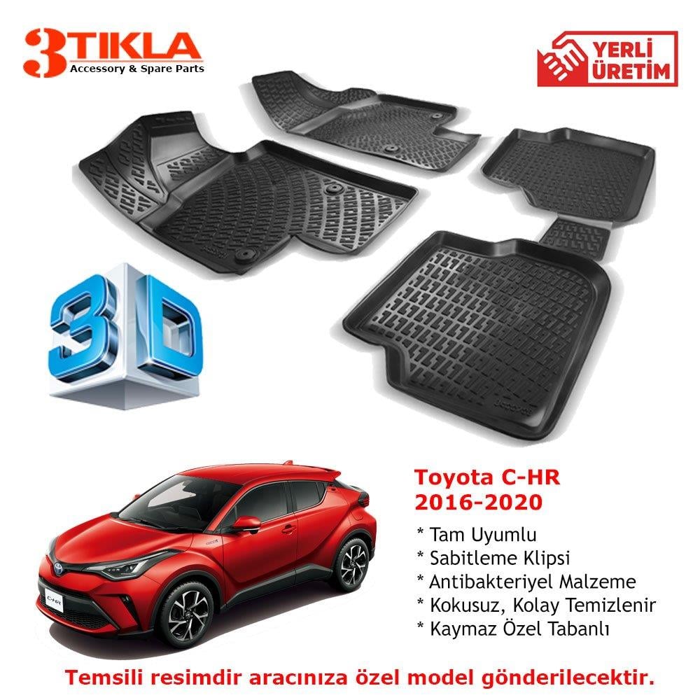 Toyota C-HR 2016-2020 Premium 3D Havuzlu Paspas Seti
