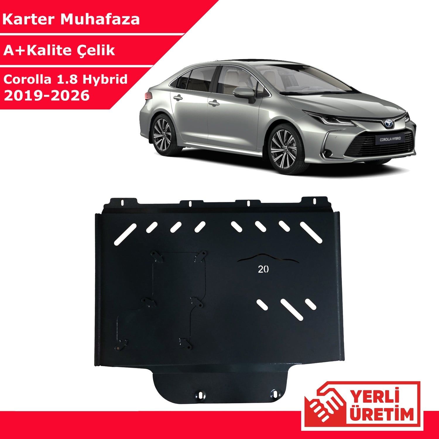 Toyota Corolla 1.8 Hibrit 2019-2026 Çelik Diferansiyel Muhafaza Çelik Koruma Sacı A+ Kalite Yerli Üretim