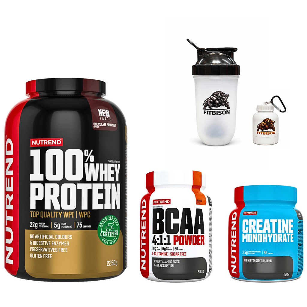 PREMIUM KAS İNŞASINA YÜKLEN + PUMP'LAN + ONAR SERİSİ Paket İçeriği: Nutrend 100% Whey Protein + Nutrend BCAA 4:1:1 Powder + Nutrend Creatine Monohydrate + Pro Shaker (700 ml) + Maskot Toz Taşıma Kutusu (100 ml)