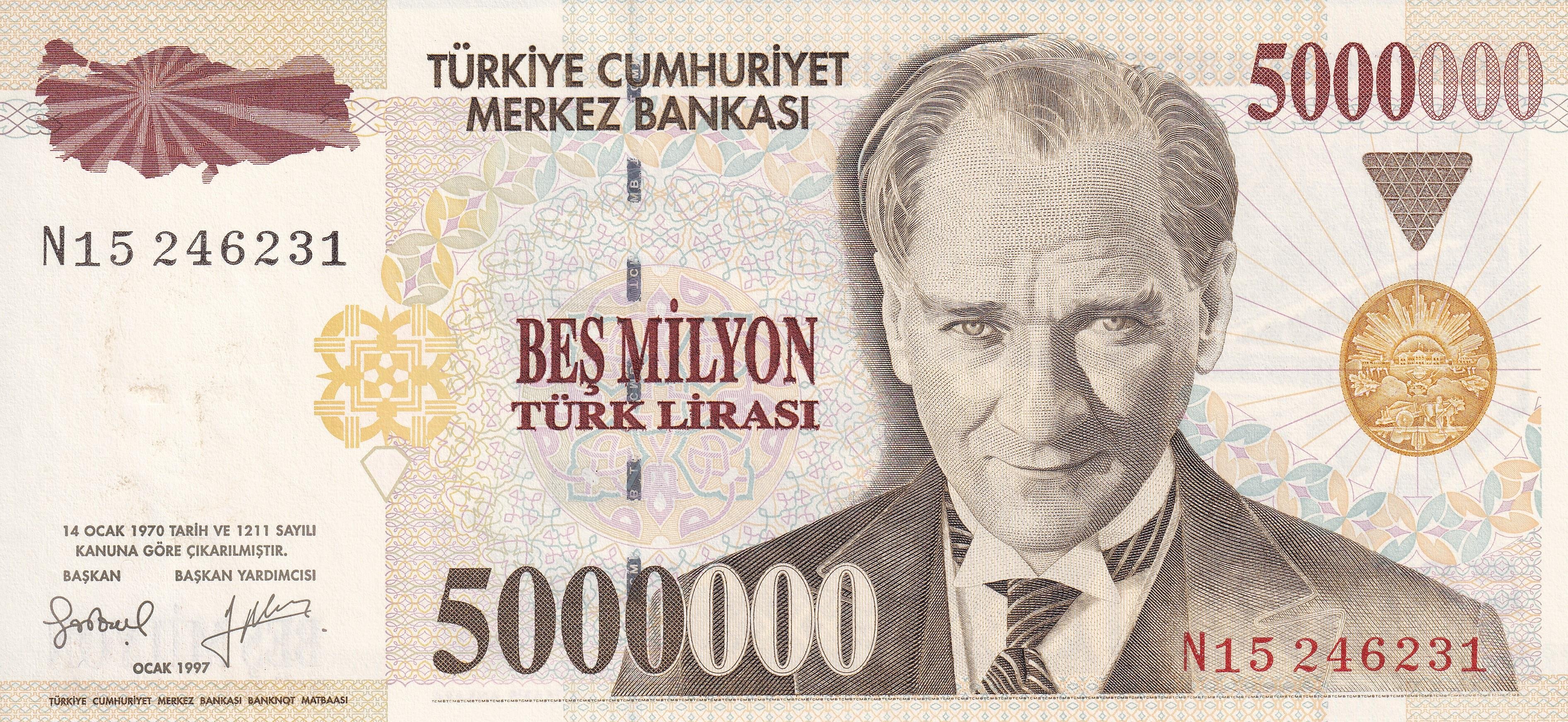 7. Emisyon 5.000.000 Lira - N15 - ÇİL 