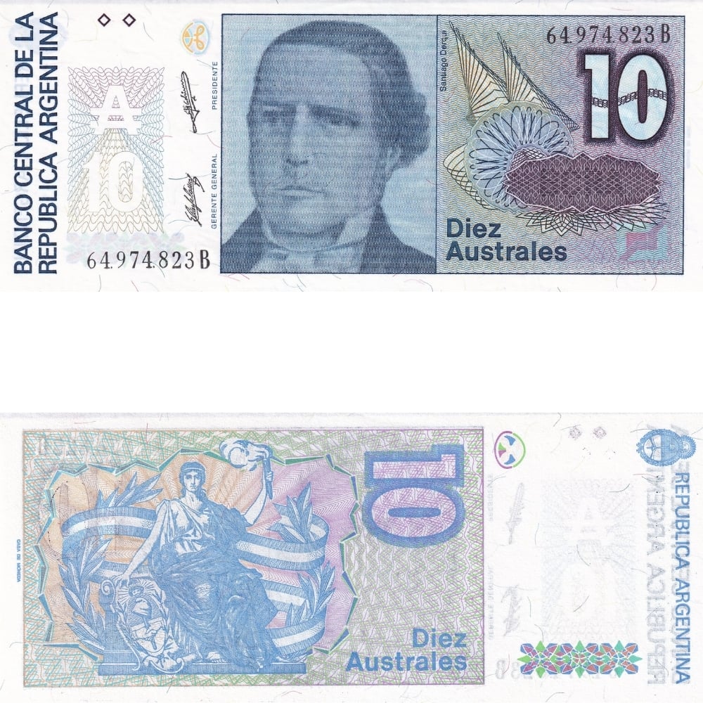 Arjantin 10 Australes - 1985 - ÇİL