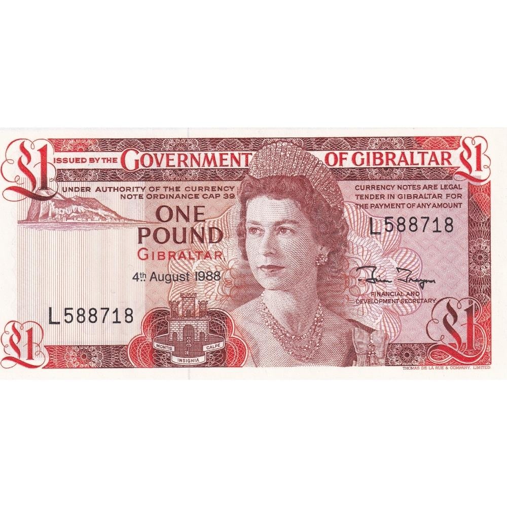 Cebelitarık 1 Pound Gibraltar, Kraliçe - 1988 - ÇİL