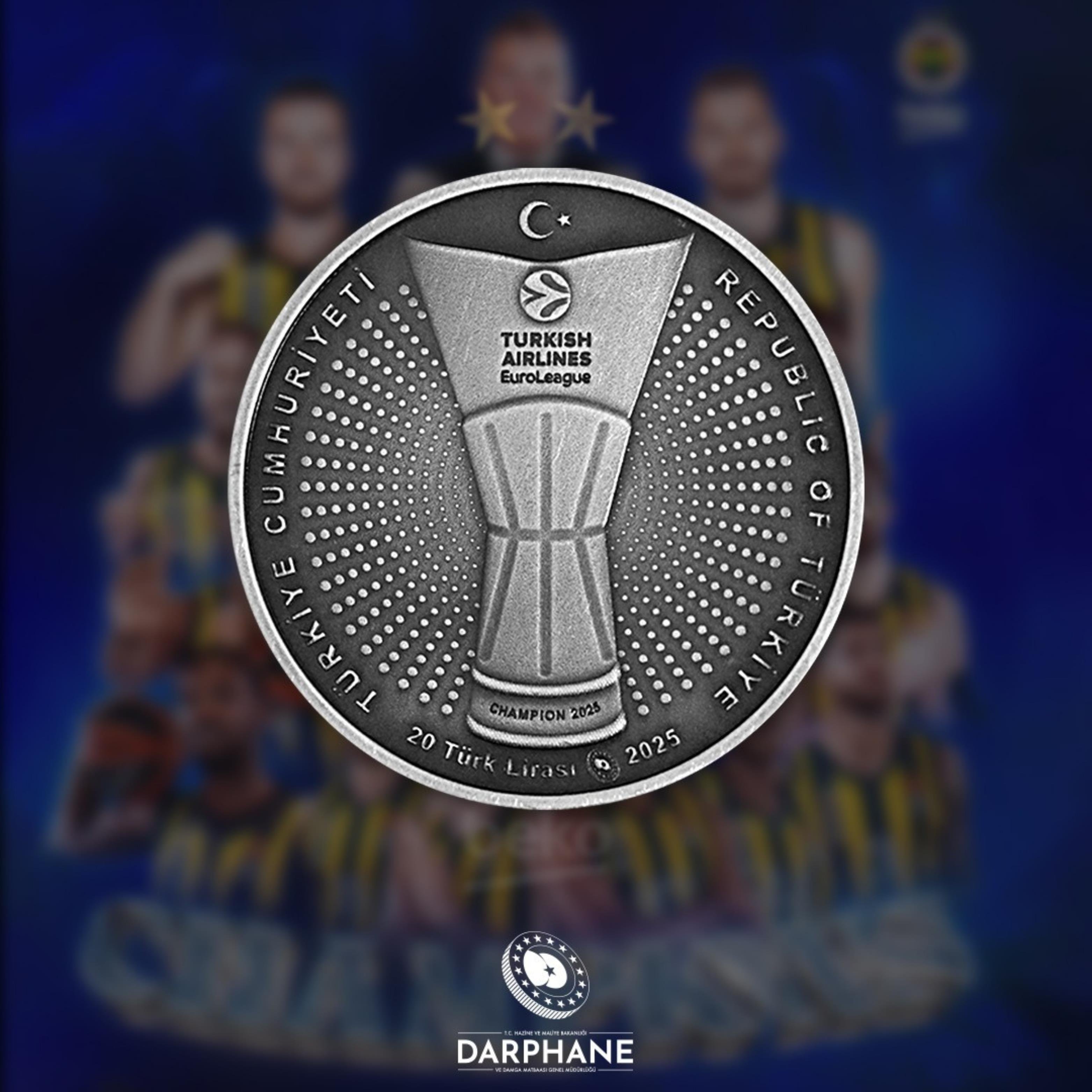 Fenerbahçe Beko 2025 Turkish Airlines Euroleague Şampiyonluk Gümüş Hatıra Para