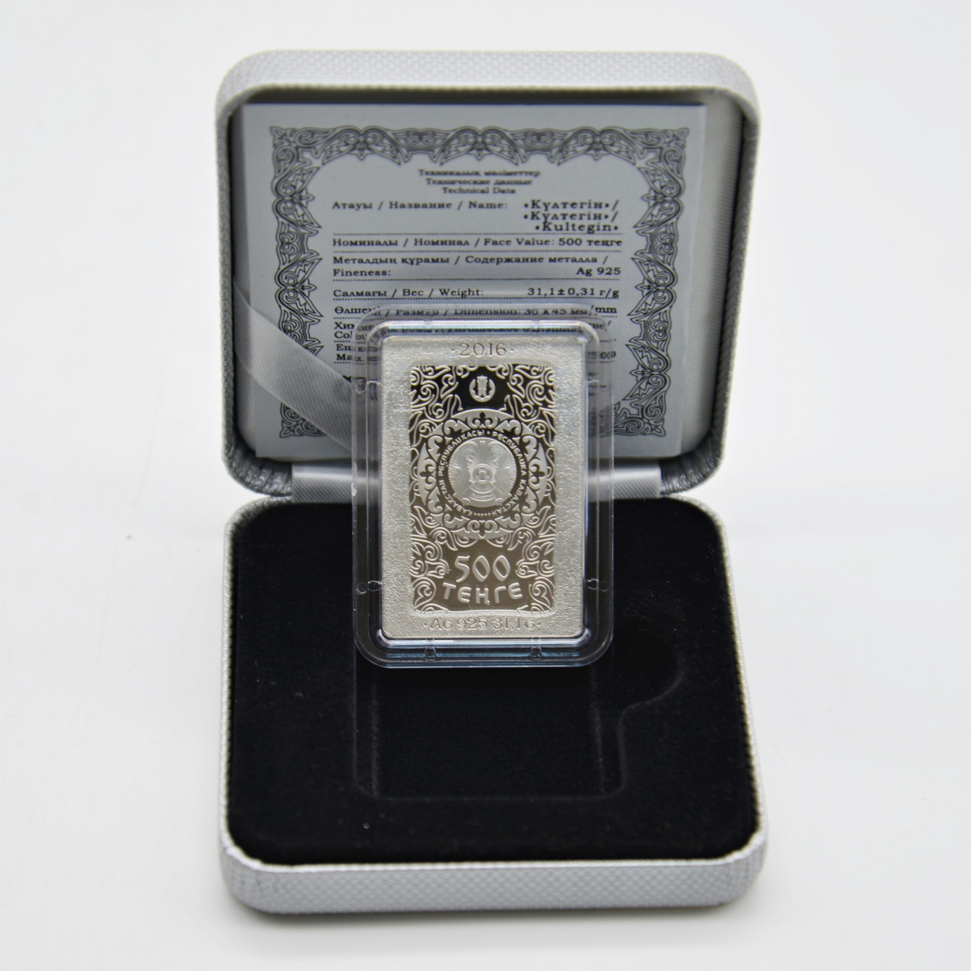 Kazakistan 500 Tenge - Kültegin Gümüş Hatıra Parası - 2016 - Kutulu
