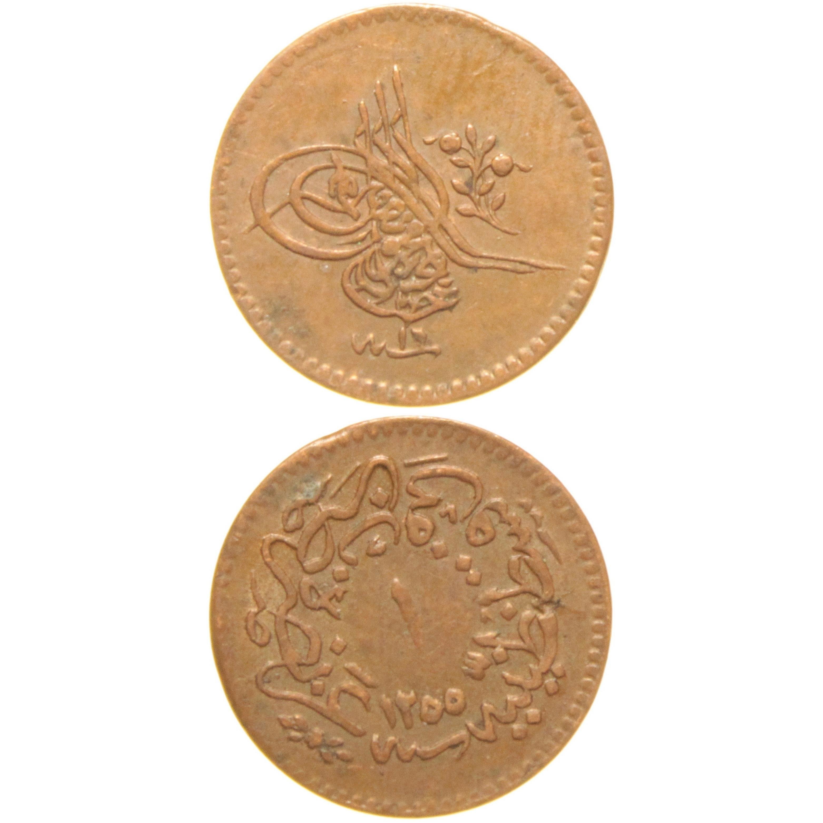 Sultan Abdülmecid 1255/16 Bakır 1 Para - Çil Altı - ÇA