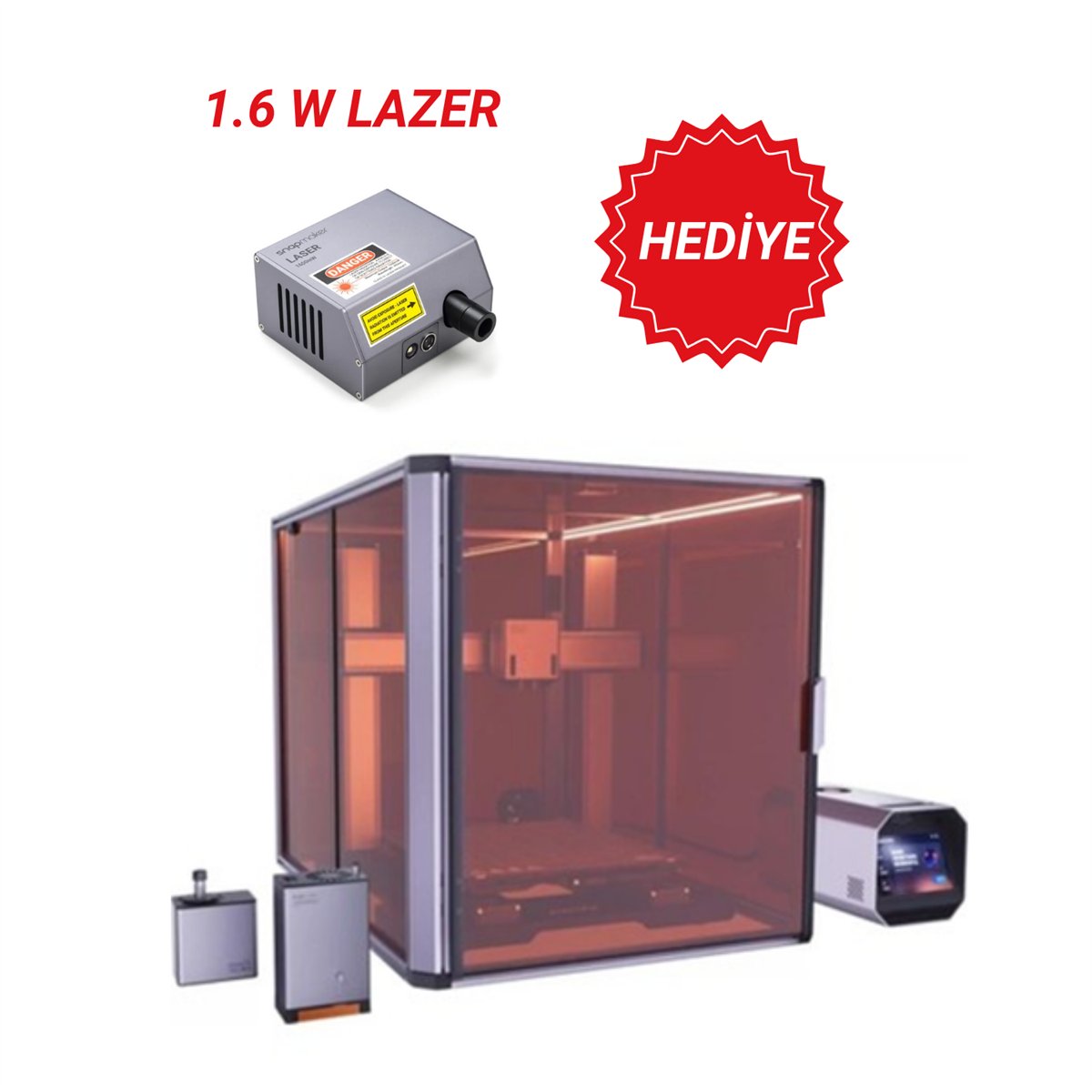 Snapmaker Artisan Premium 3in1 1.6W LAZER HEDİYE