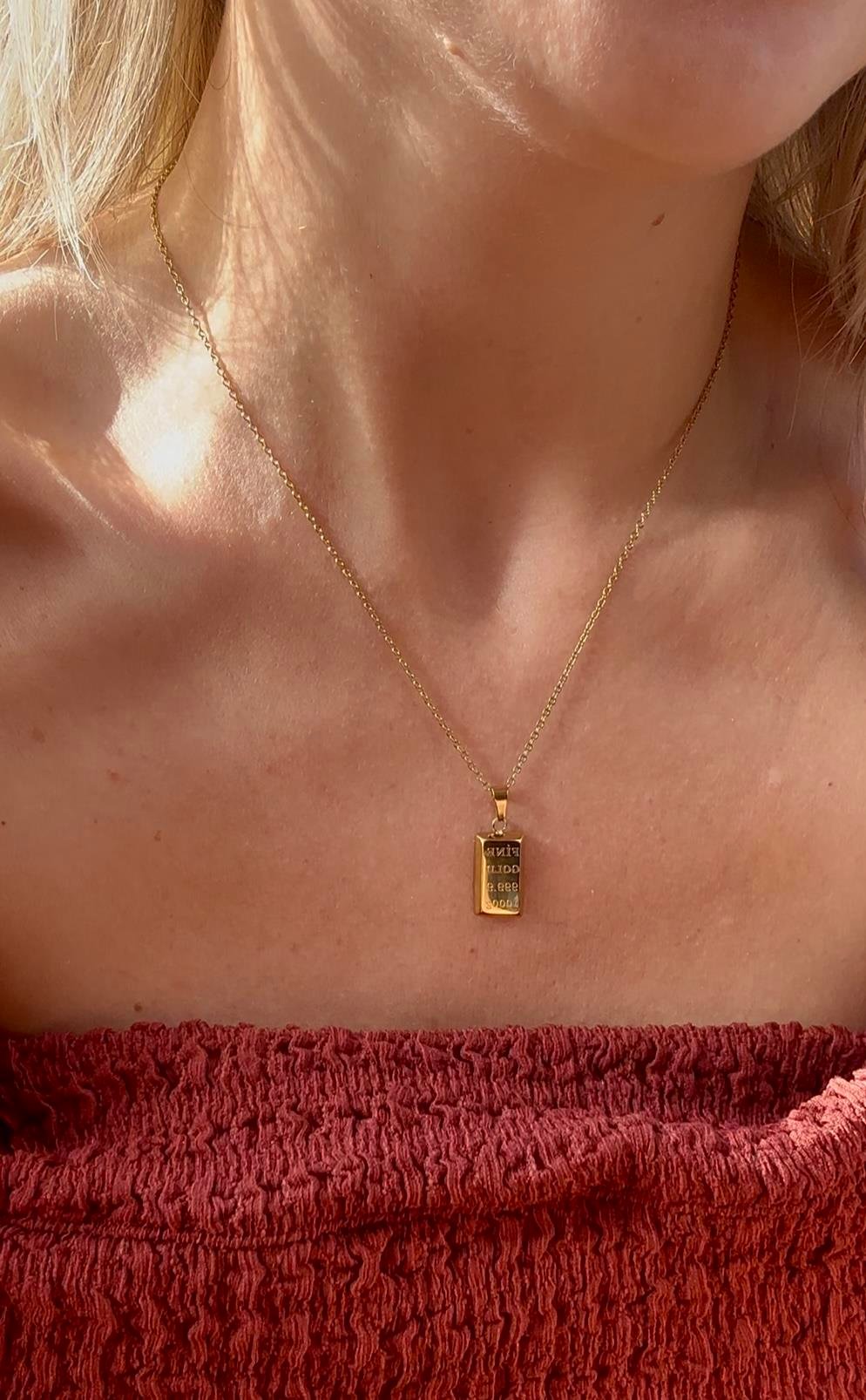 Çelik Külçe Kolye