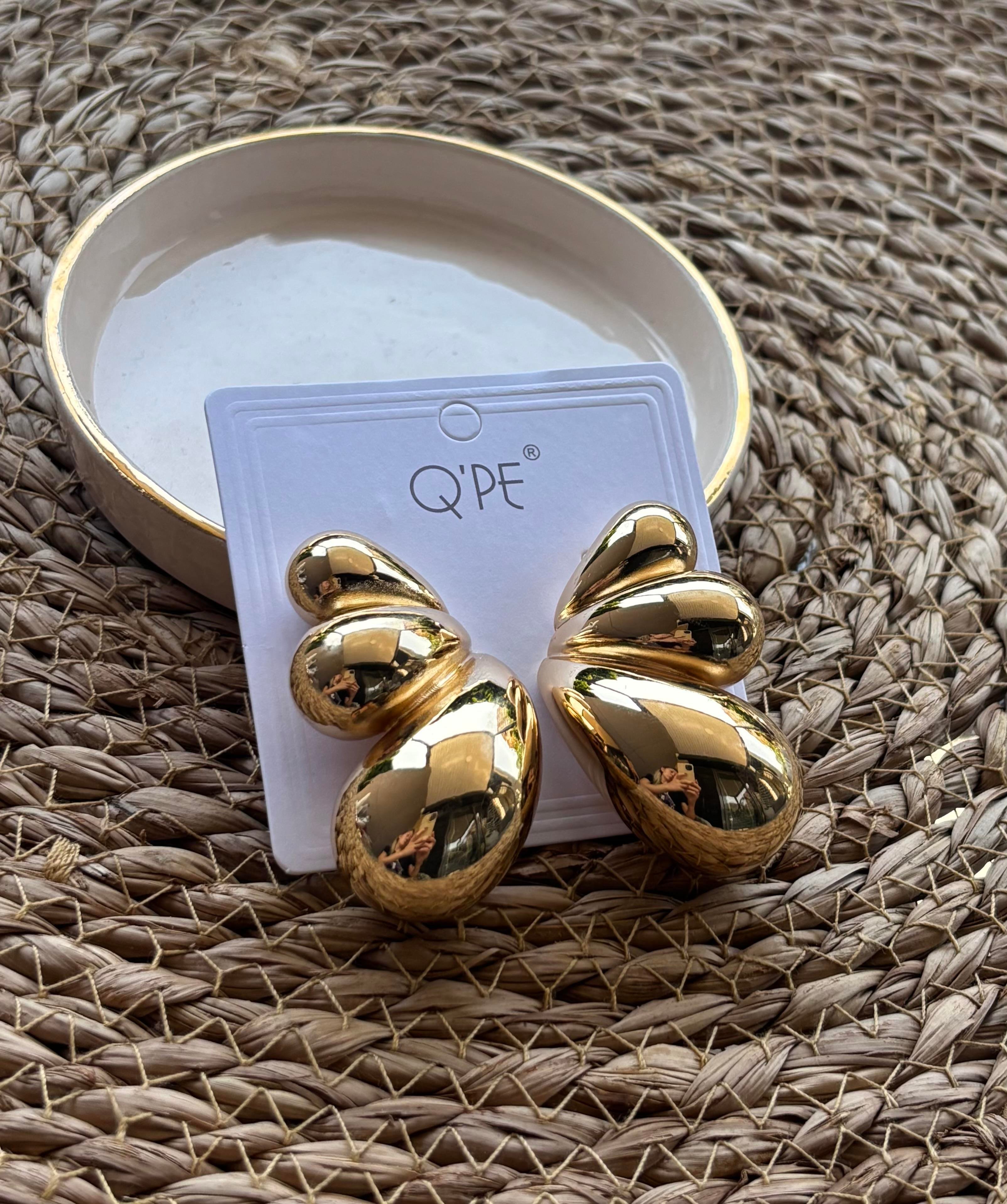 Gold Büyük Damla Model Küpe