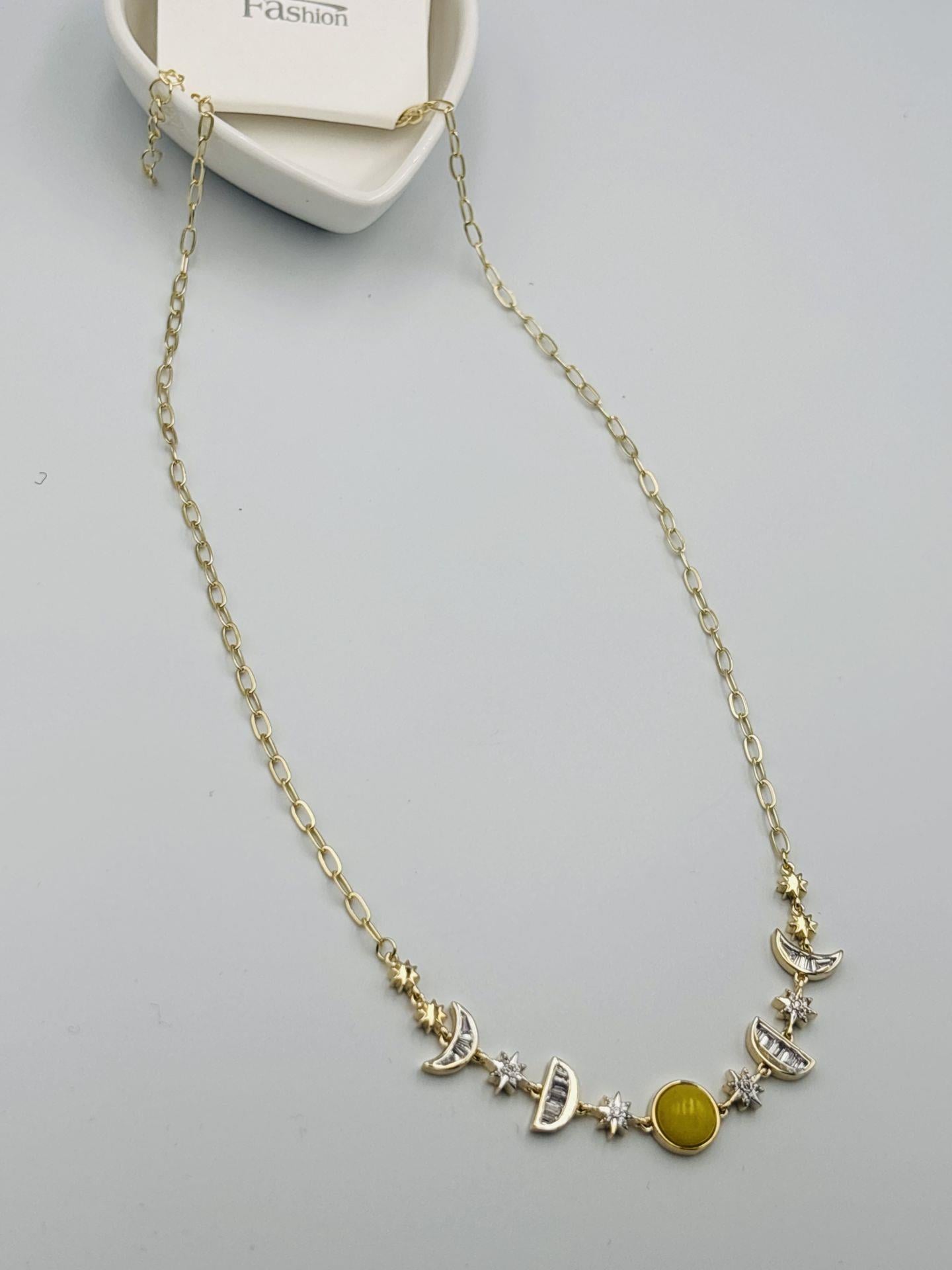 Gold Sarı Taşlı Kolye