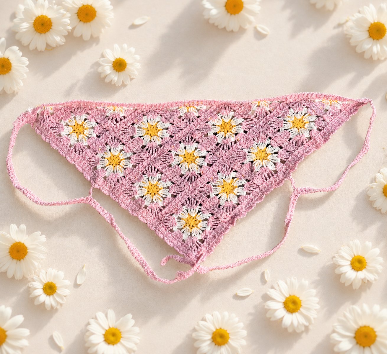 Pembe Örgü Bandana