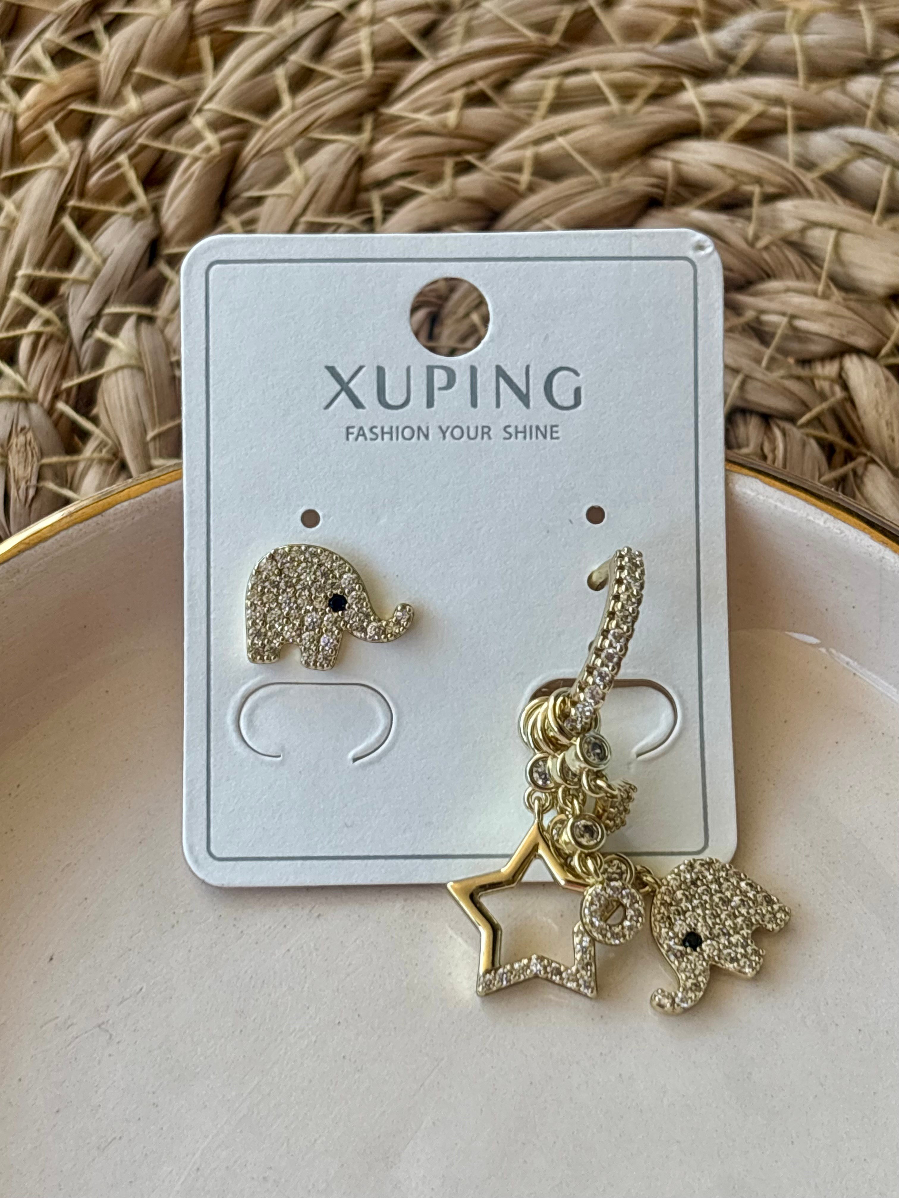Xuping Marka Kararma Yapmayan Fil Figürlü Küpe