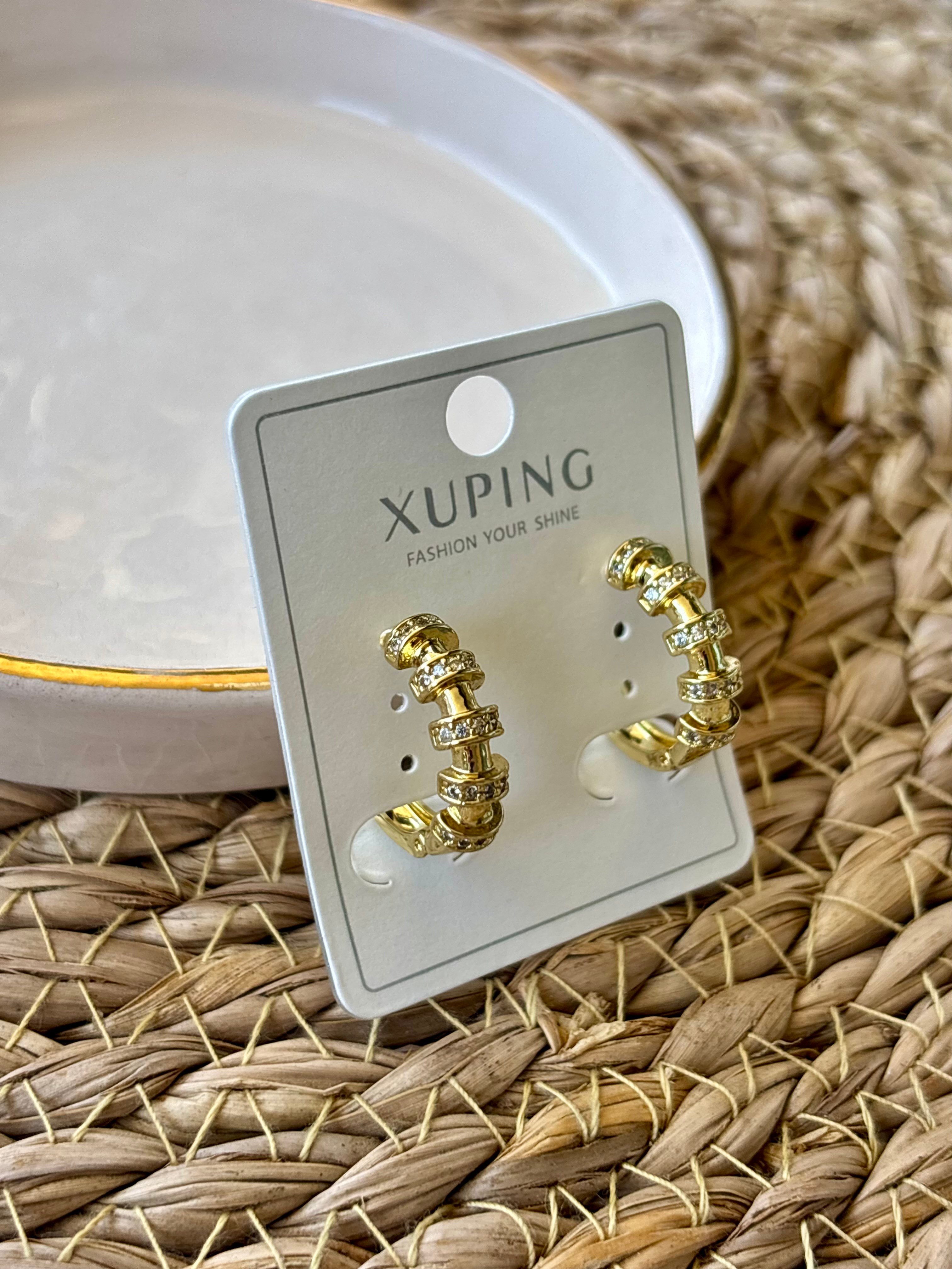Xuping Marka Kararma Yapmayan Taşlı Halka Küpe