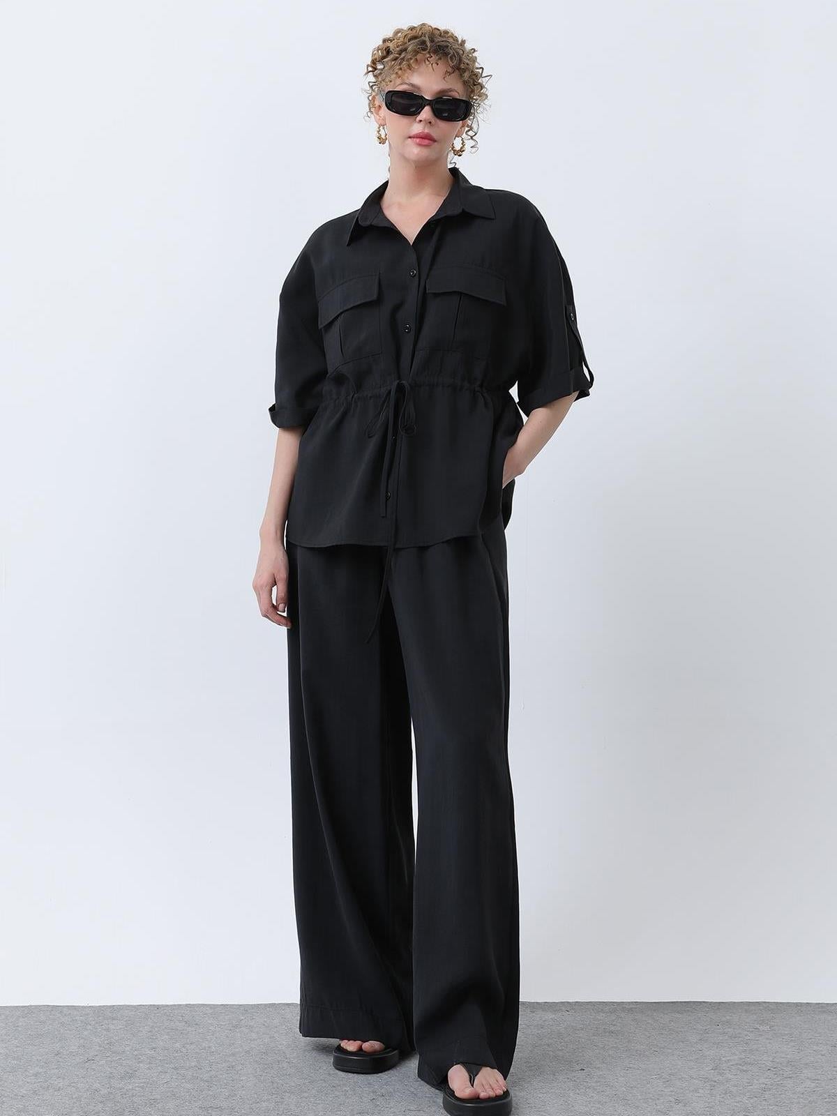 32203TKS SOUL LOREEN KADIN CEPLİ İKİLİ TAKIM - BLACK