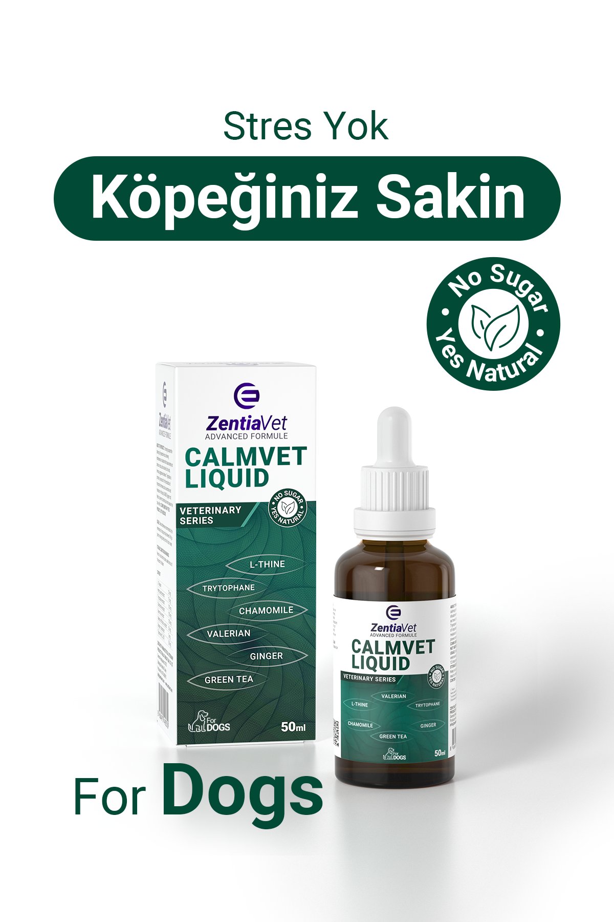 Köpek sakinleştirici Damla Calming, Rahatlatıcı, Stres, Anksiyete, Relax Vanilyalı 50 ml