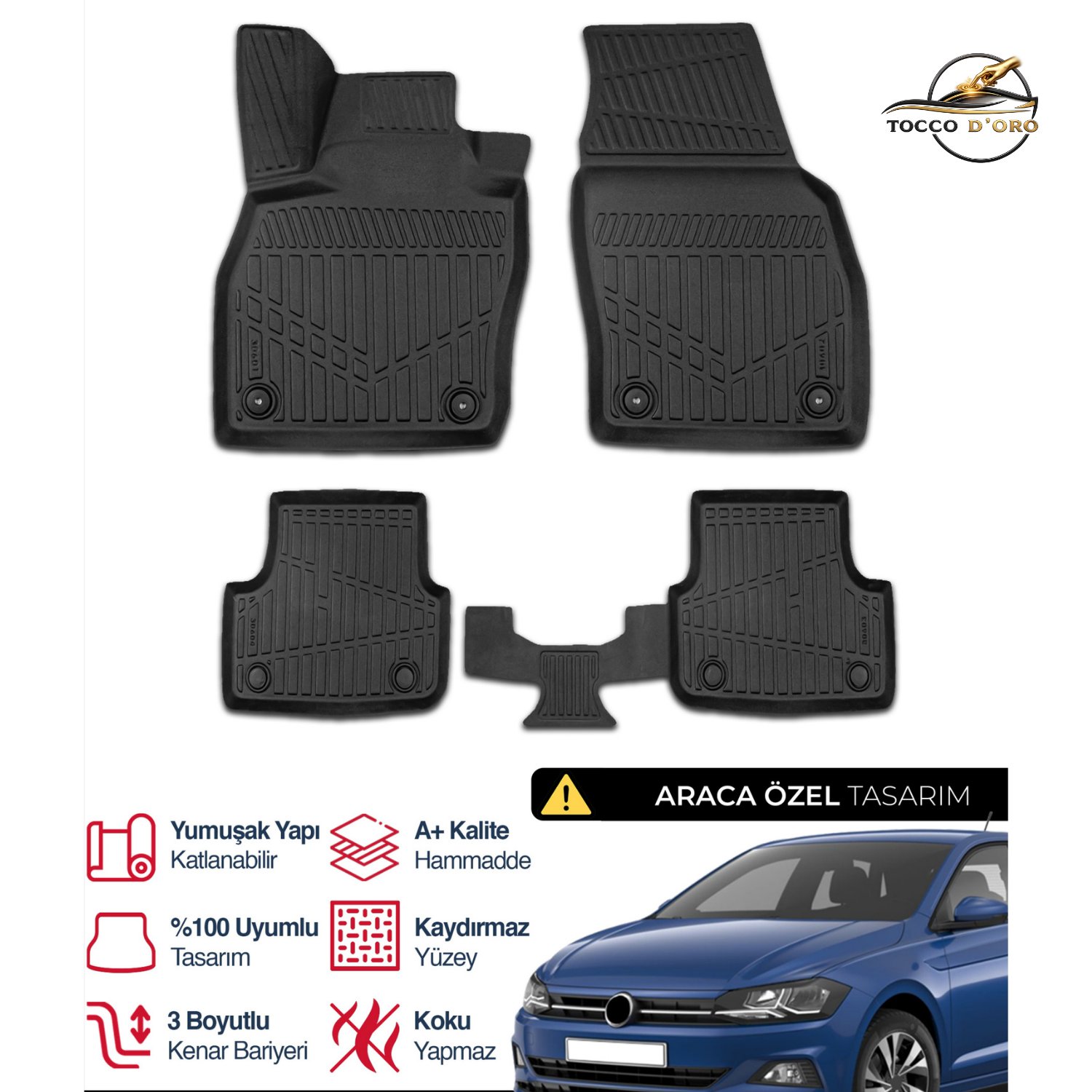 Volkswagen Polo 3D Plus Havuzlu Paspas 2017+