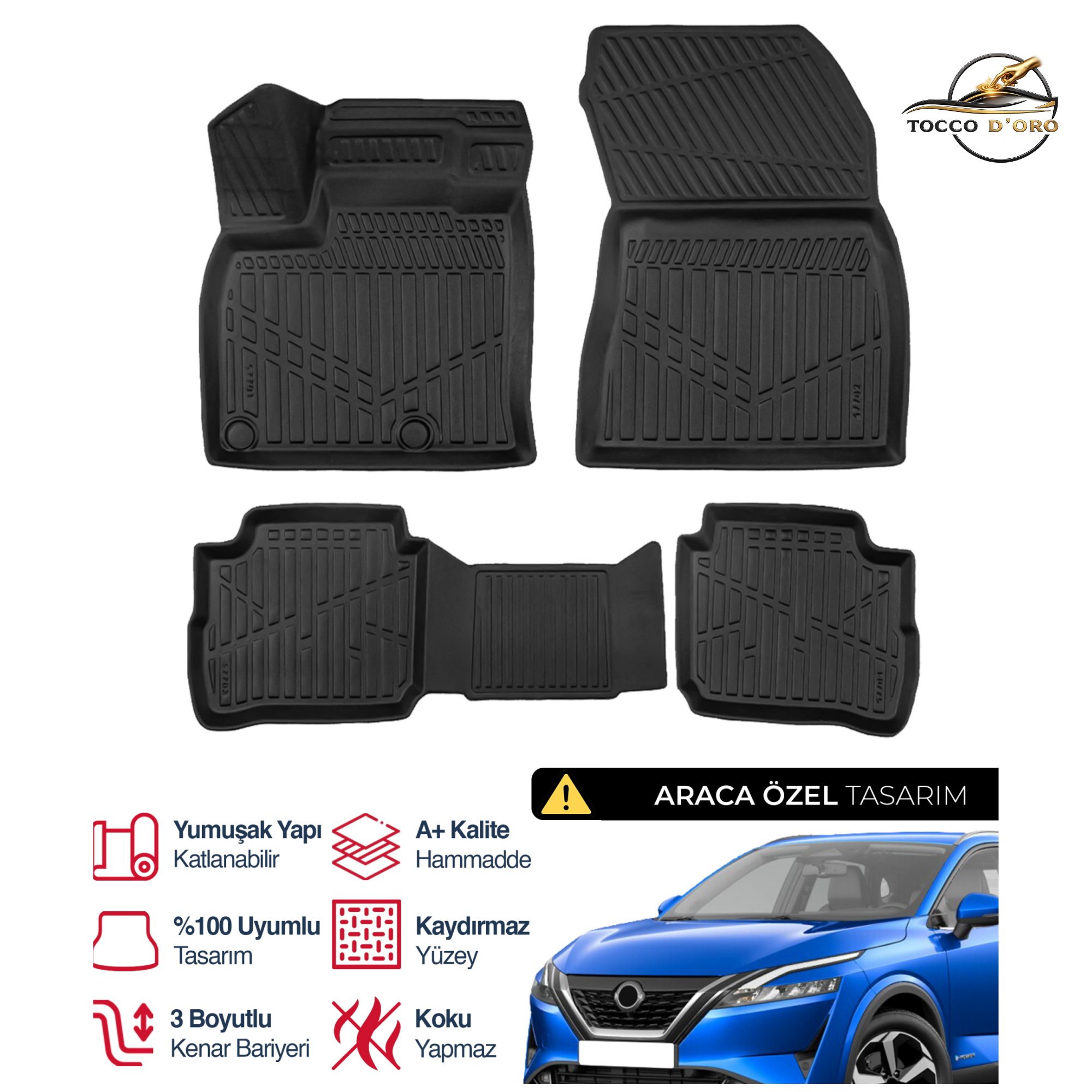 Nissan Qashqai e-Power 3D Plus Havuzlu Paspas 2022+
