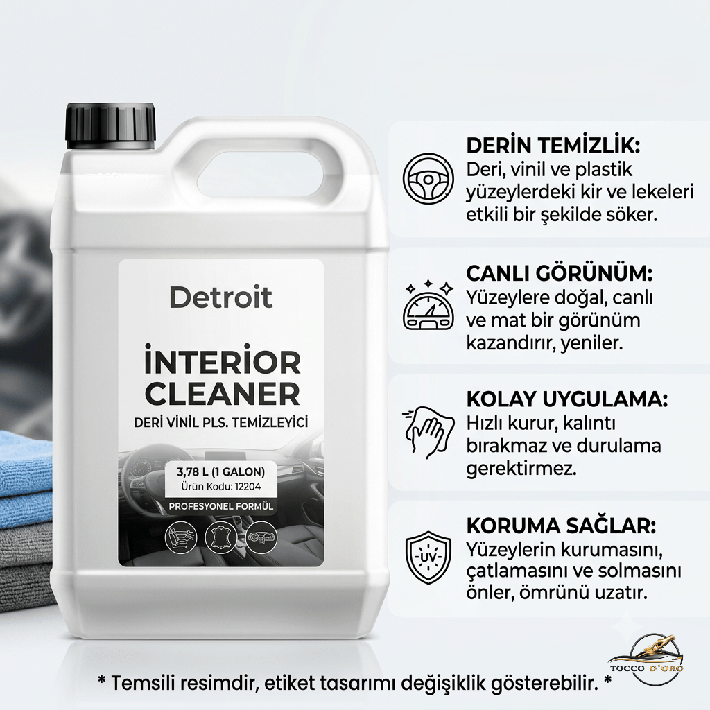Detroit İNTERİOR CLEANER DERİ VİNİL PLS. TEMİZLEYİCİ 3,78 LT 12204
