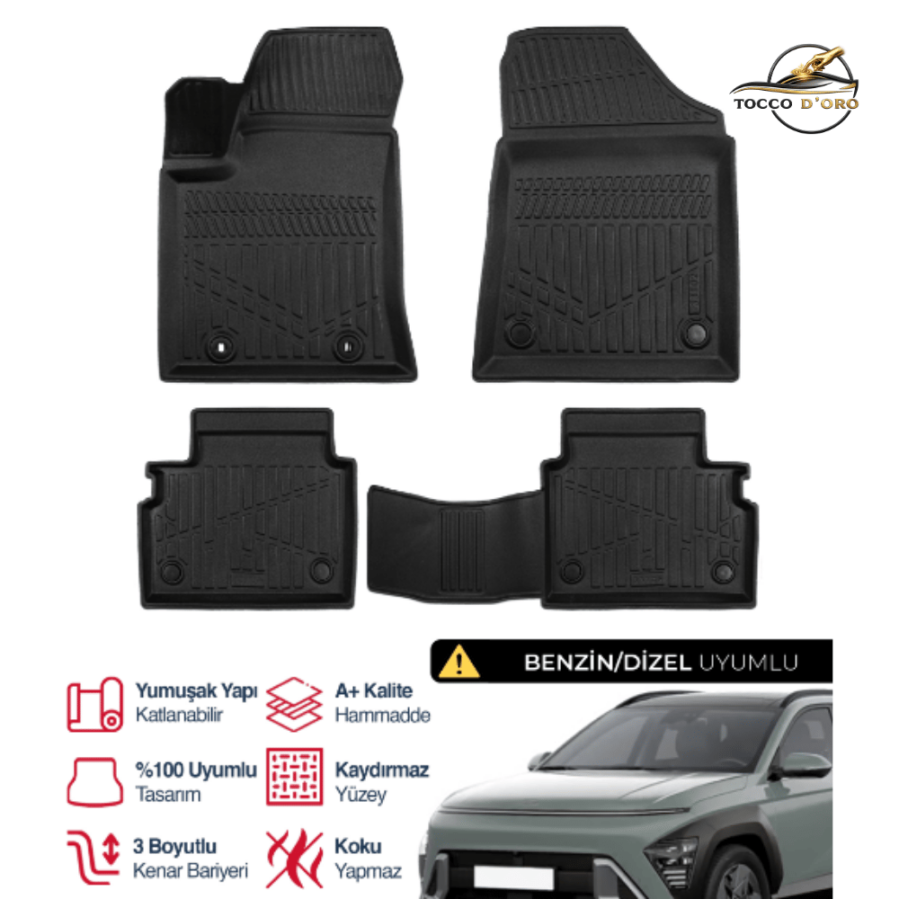 Hyundai Kona 3D Plus Havuzlu Paspas 2024+