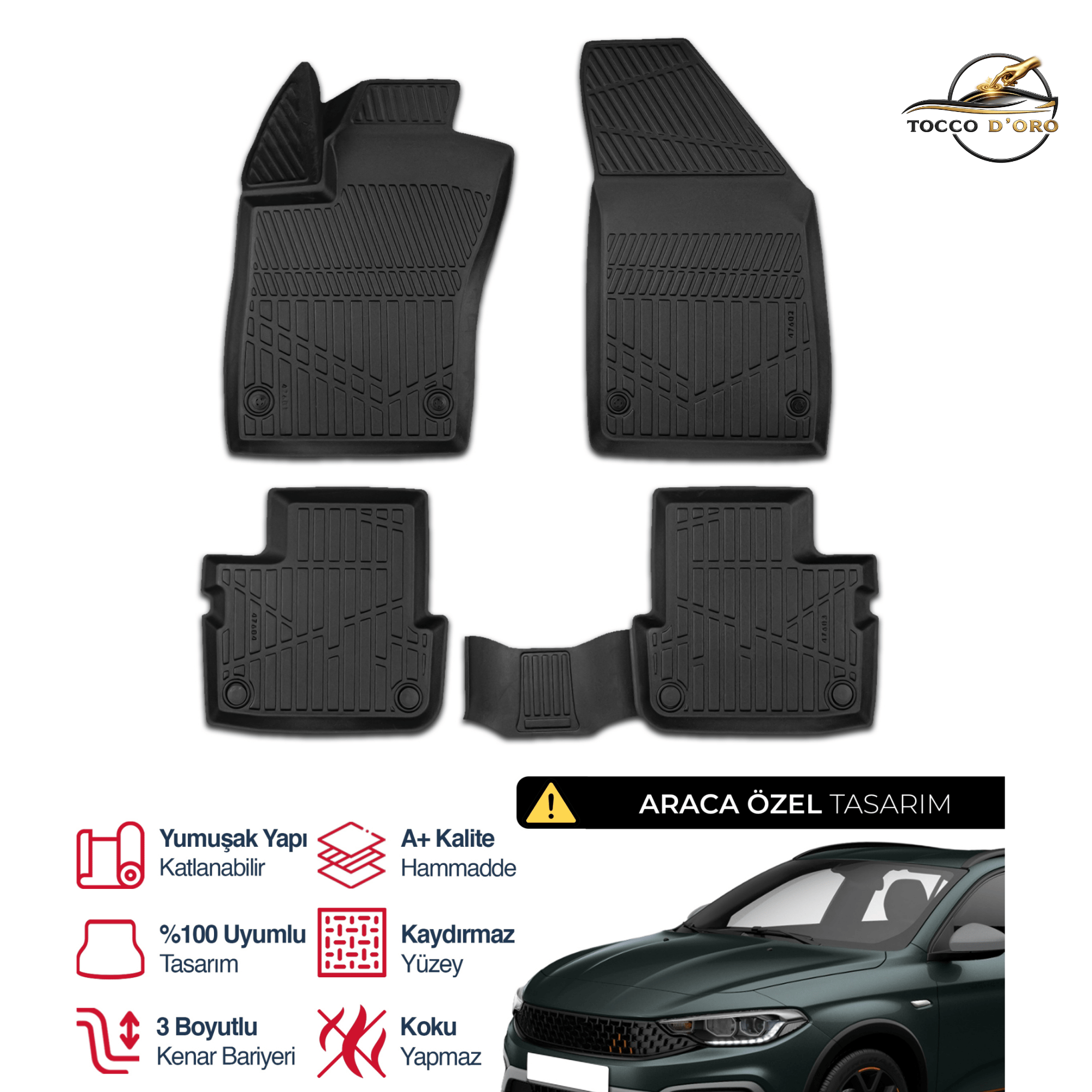 Fiat Egea Hybrid 3D Plus Havuzlu Paspas 2021+