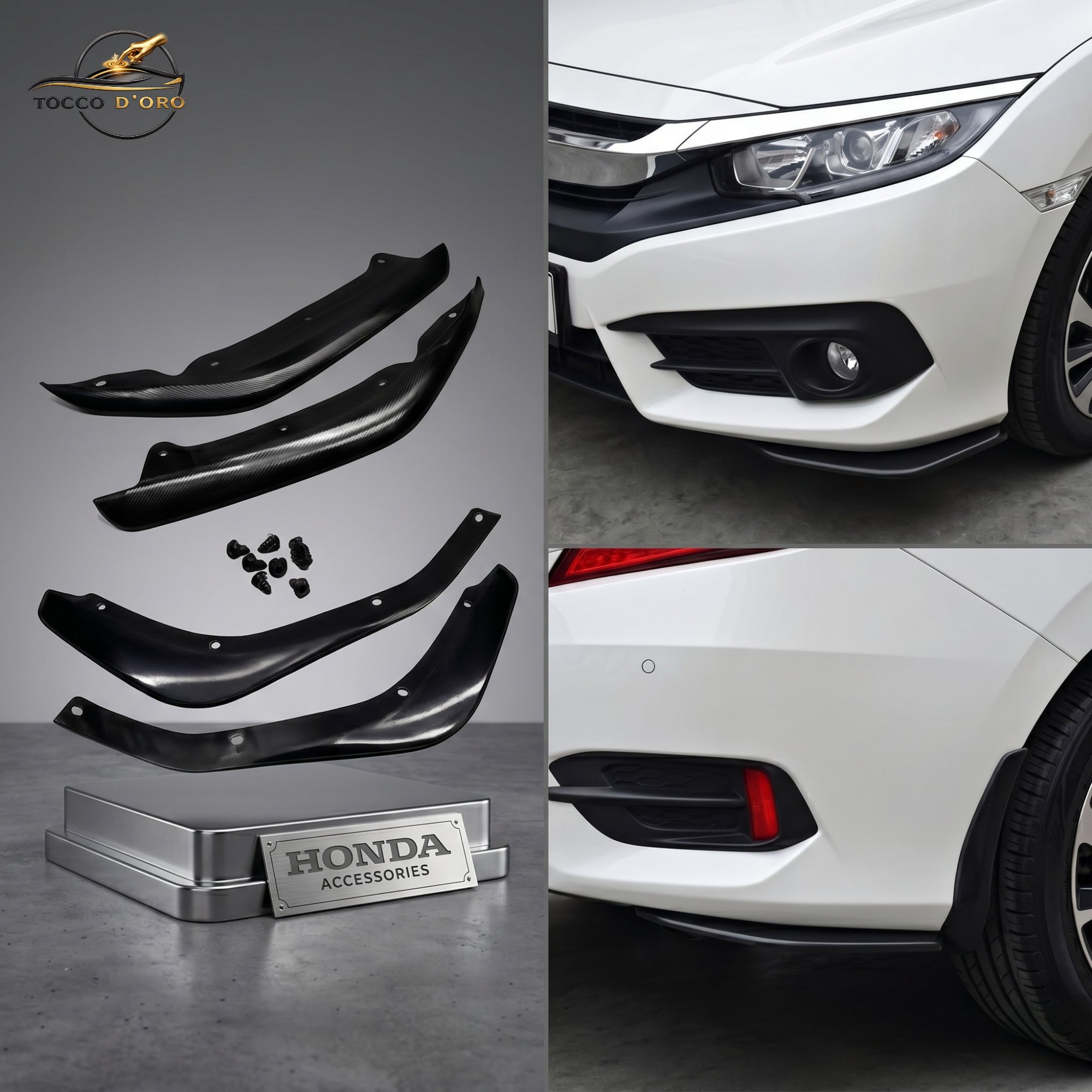 Orjinal Honda Civic FC5 Ön ve Arka Tampon Altı Flap Seti