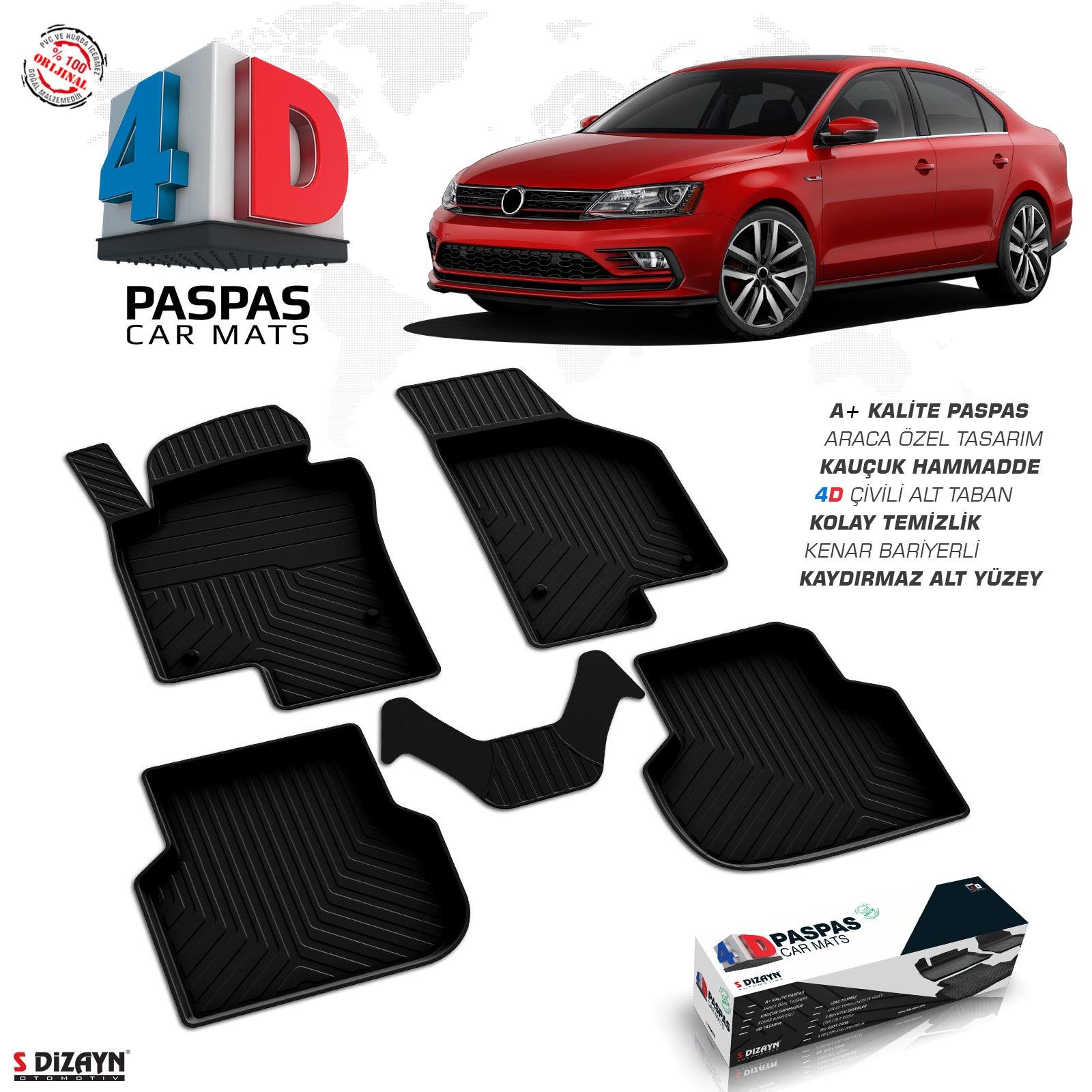 Volkswagen Jetta 4D Pro Havuzlu Paspas 2011+
