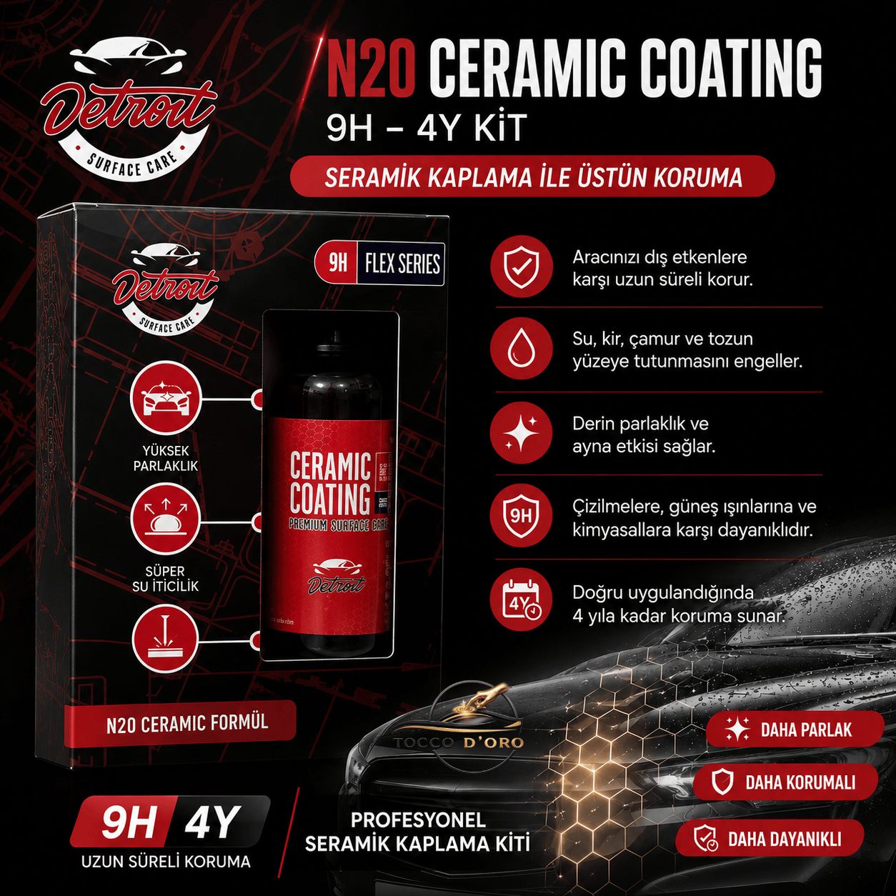 Detroit N20 CERAMİC COATİNG 9H 4Y KİT
