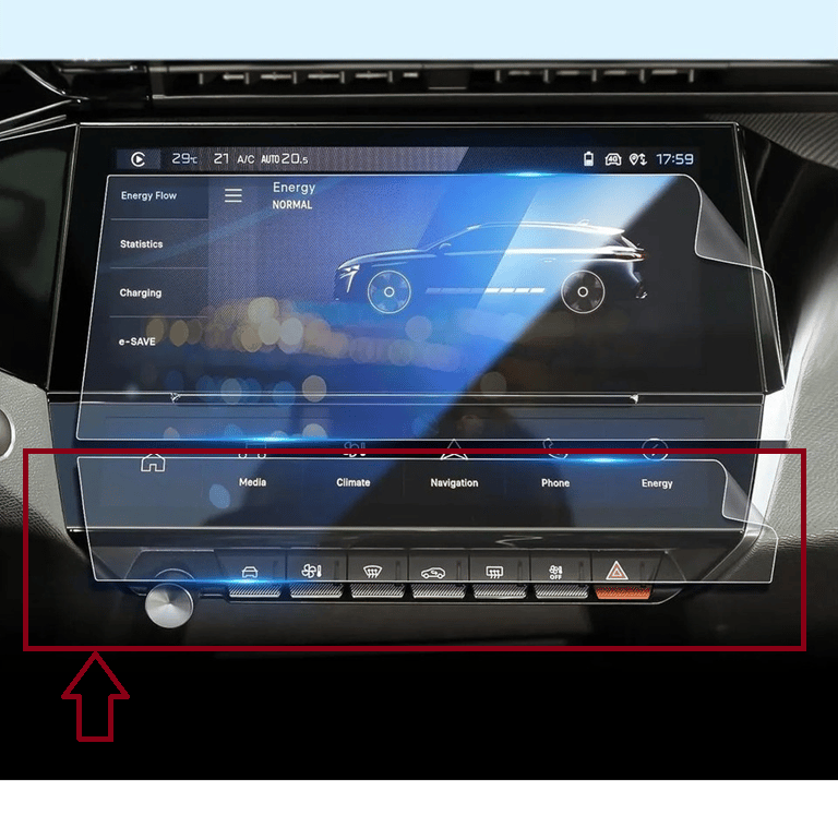 PEUGEOT 308 GT /ALLURE 9H NANO KLİMA KONTROL ÜNİTESİ EKRAN KORUYUCU (PARLAK) 2022-2025