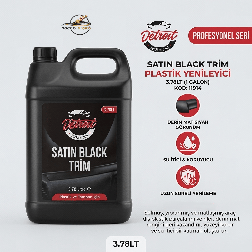 Detroit SATIN BLACK TRİM PLASTİK YENİLEYİCİ 3.78LT 11914