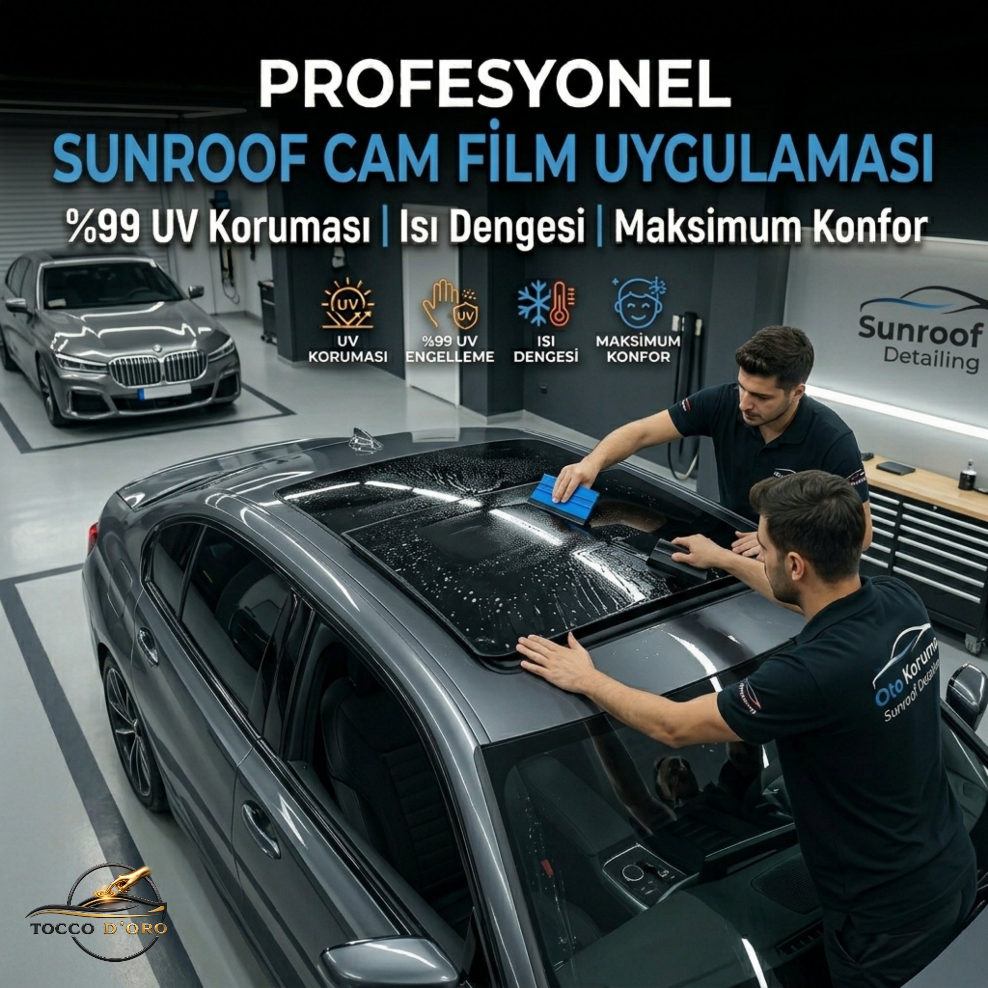 Sunroof Cam Filmi Uygulaması | Isı Engelleme & UV Koruma