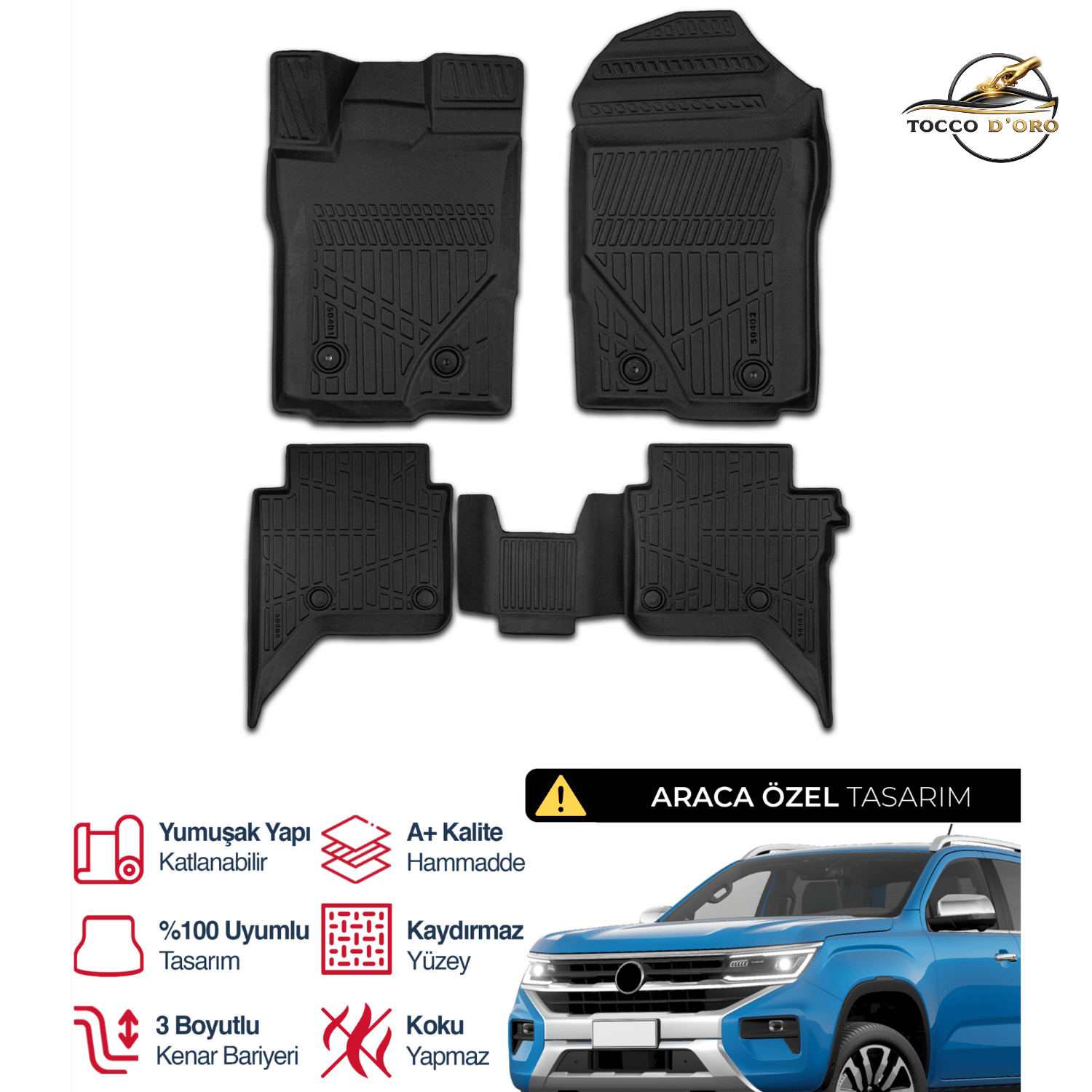 Volkswagen Amarok 3D Plus Havuzlu Paspas 2023+
