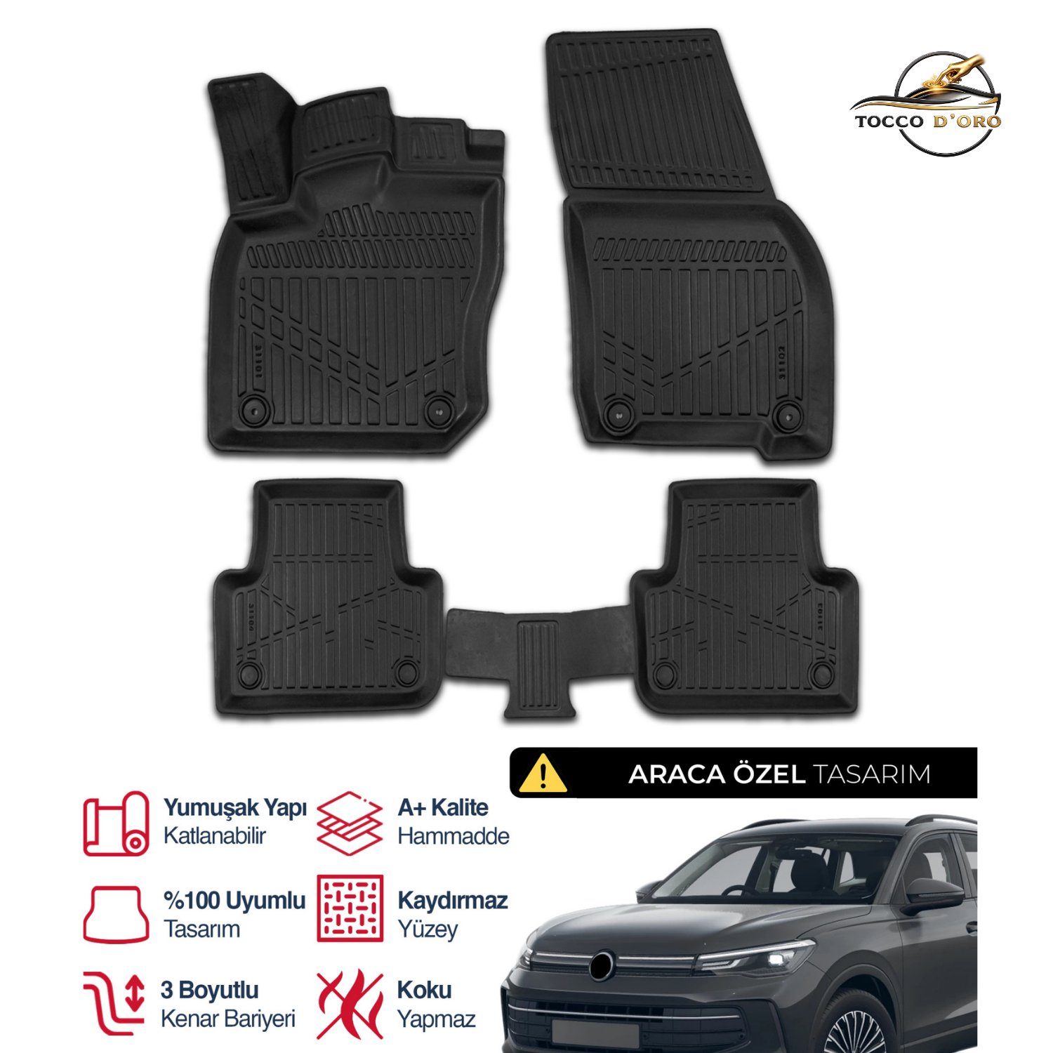 Volkswagen Tiguan 3D Pro Havuzlu Paspas 2024+