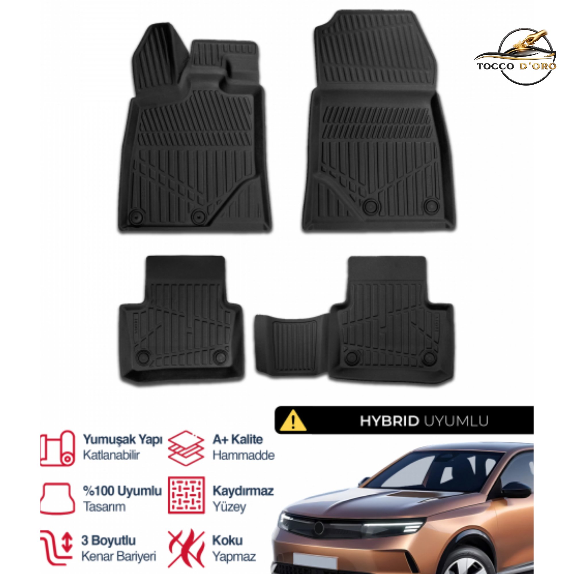 Opel Grandland X Hybrid 3D Plus Havuzlu Paspas 2025+