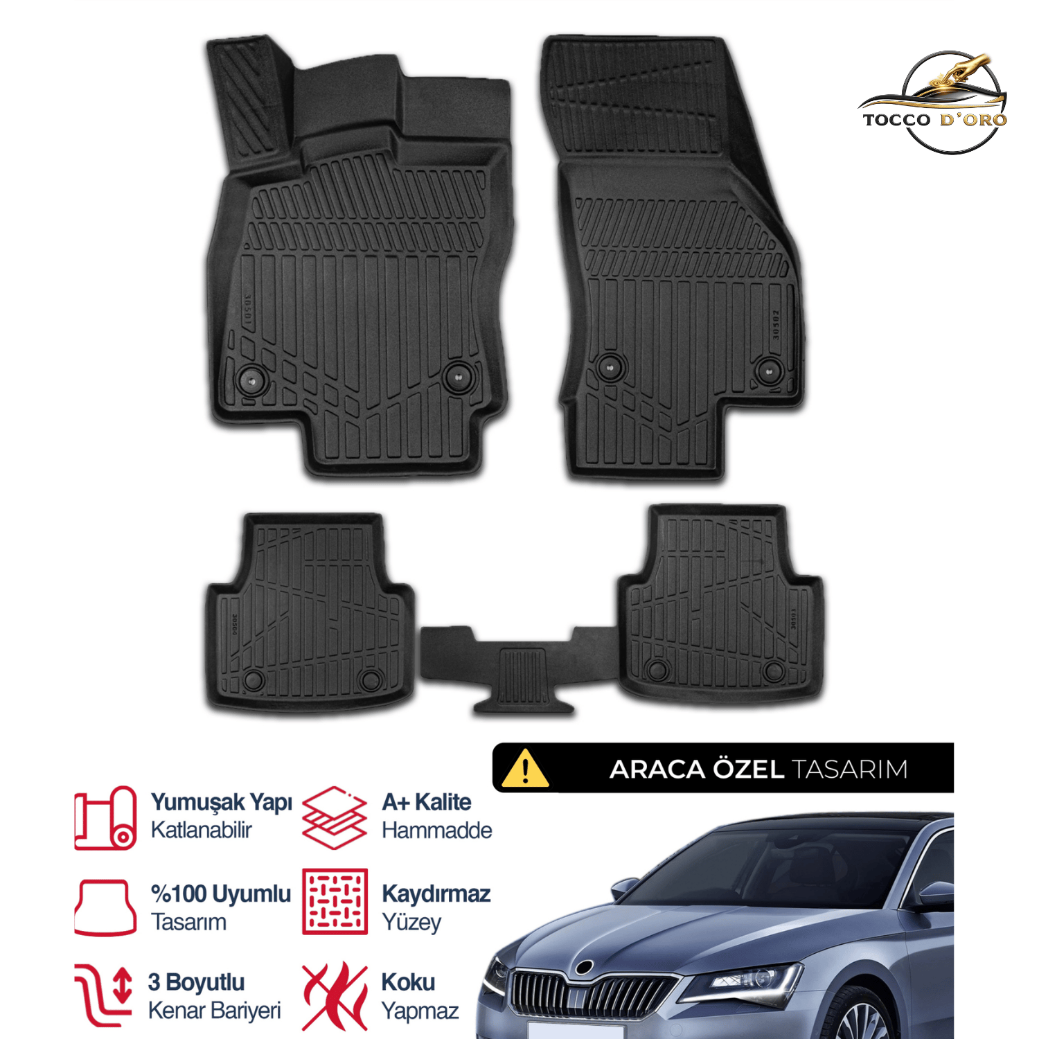 Skoda Superb 3D Pro Havuzlu Paspas 2015+