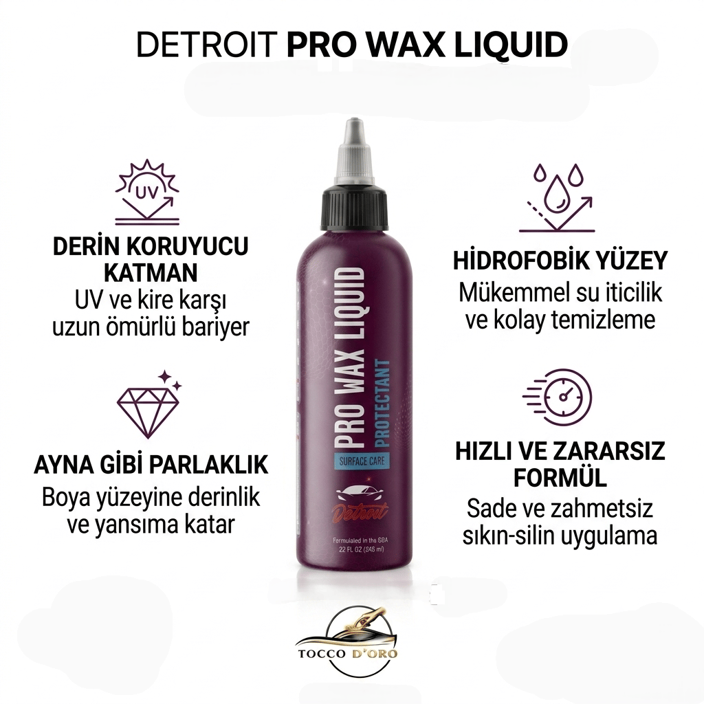 Detroit Pro Wax Liquid 946 ml hızlı Cila