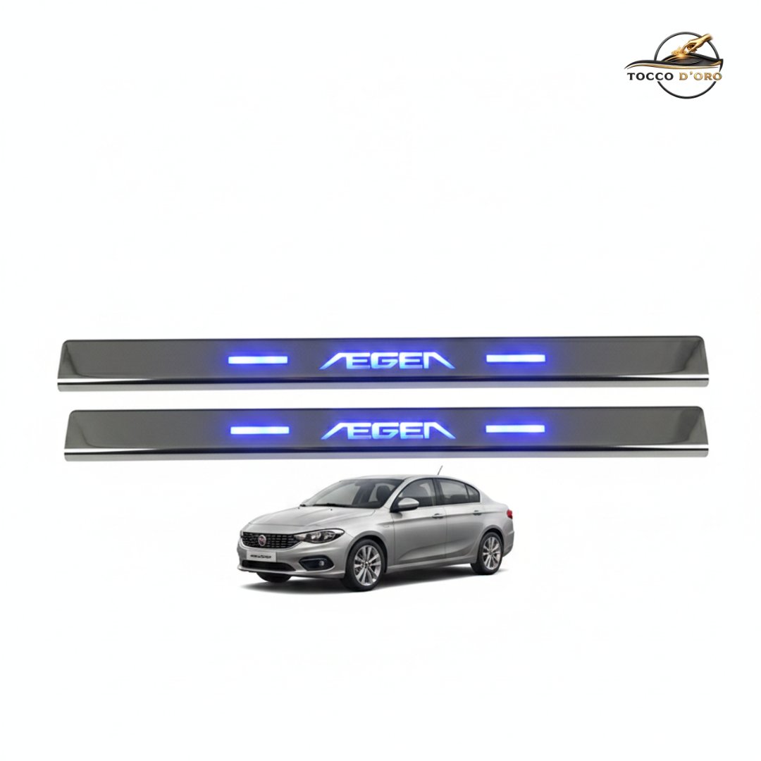 Fiat Egea Uyumlu Işıklı Krom Kapı Eşiği Seti (2 Parça)