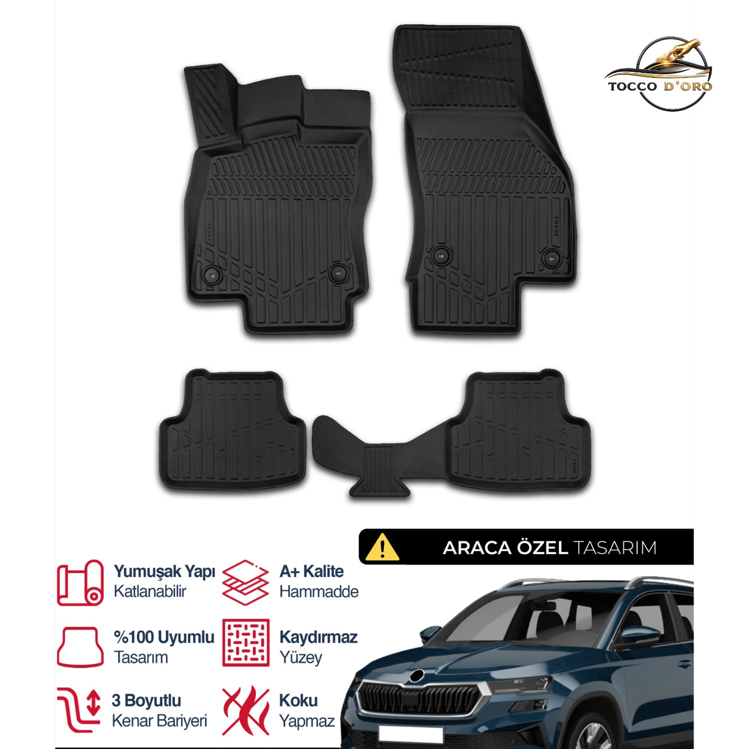Skoda Karoq 3D Plus Havuzlu Paspas 2018+
